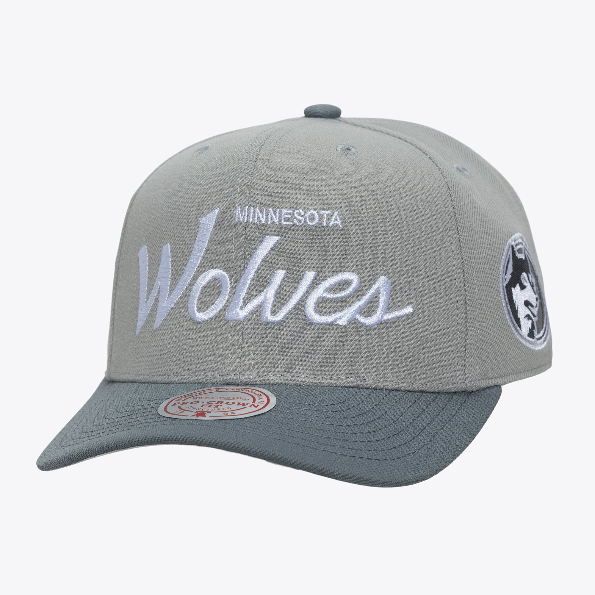 Men's Mitchell & Ness Gray Minnesota Timberwolves Thunderstorm Head Coach Pro Crown Snapback Hat