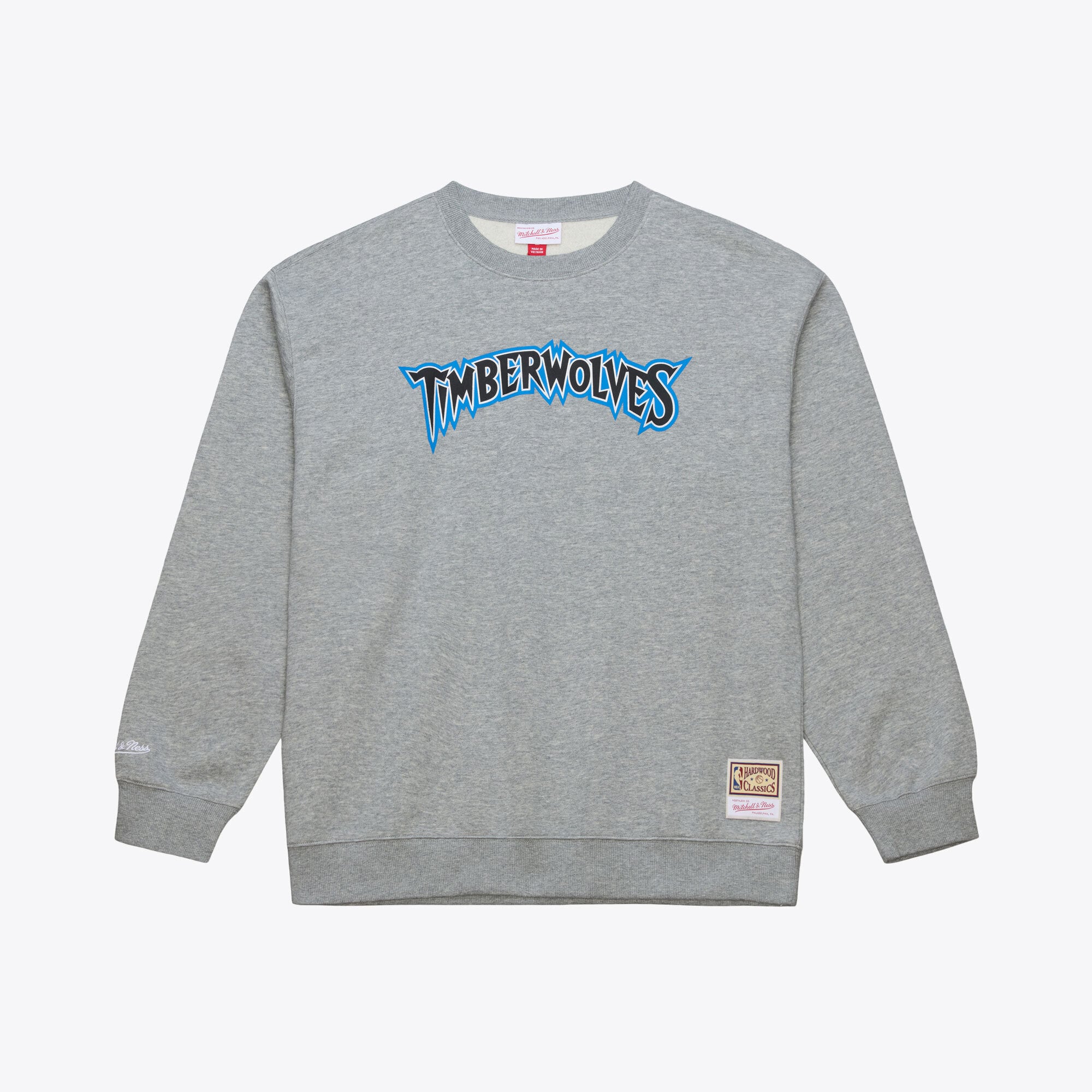 Men's Mitchell & Ness Heather Gray Minnesota Timberwolves Walk-Off Fleece Sweatshirt