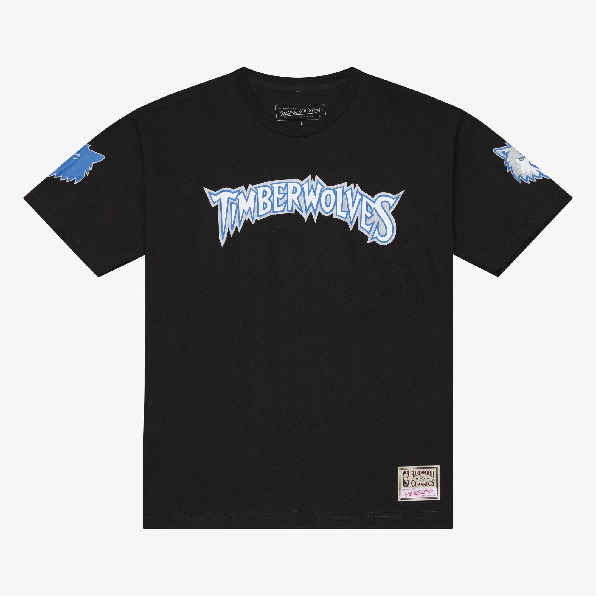 T-shirt classique Mitchell & Ness Kevin Garnett noir Minnesota Timberwolves Hardwood Classics pour homme, avec nom et numéro