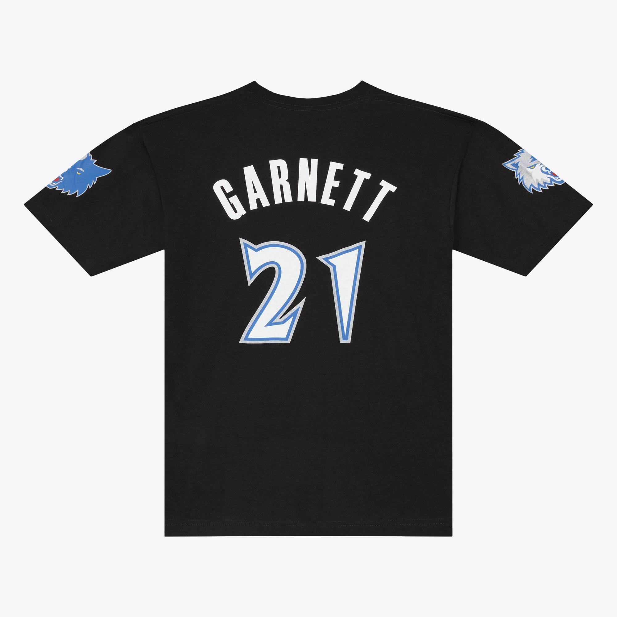 T-shirt classique Mitchell & Ness Kevin Garnett noir Minnesota Timberwolves Hardwood Classics pour homme, avec nom et numéro