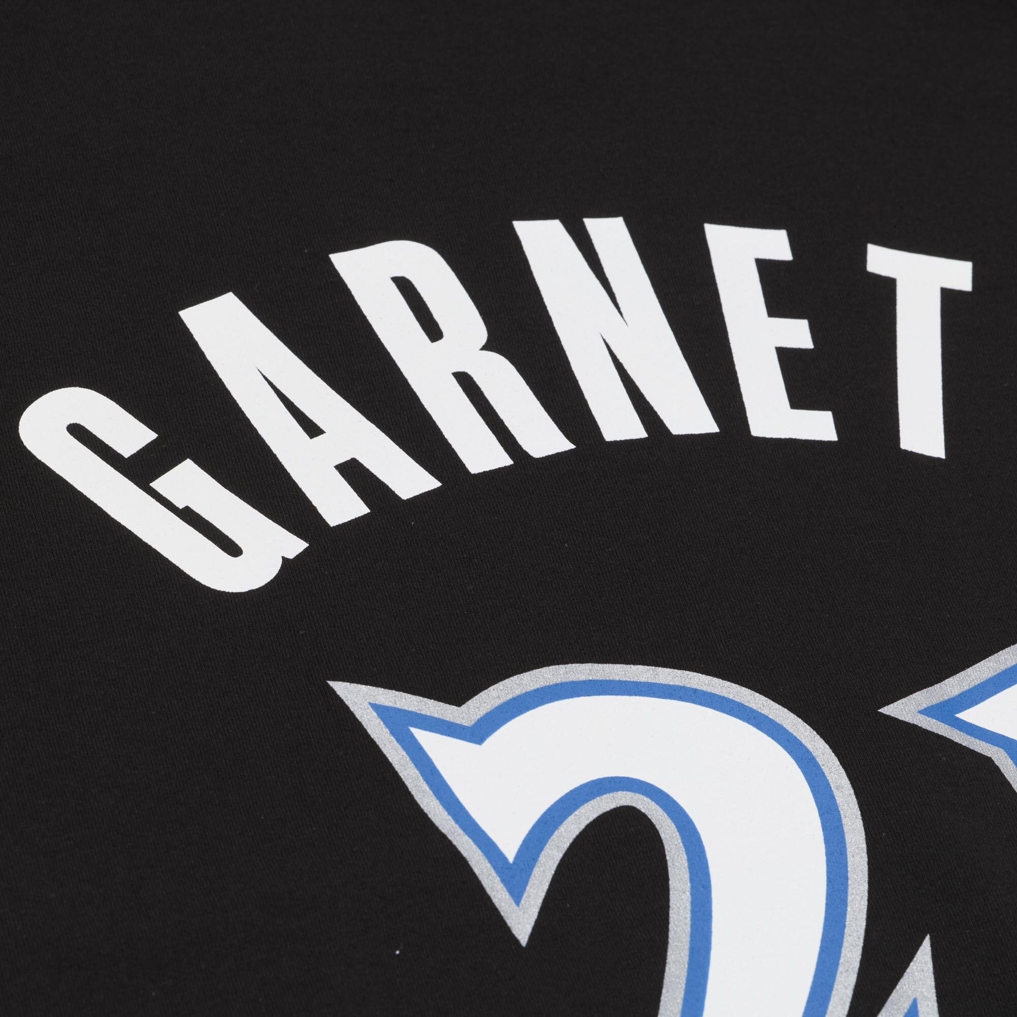 T-shirt classique Mitchell & Ness Kevin Garnett noir Minnesota Timberwolves Hardwood Classics pour homme, avec nom et numéro