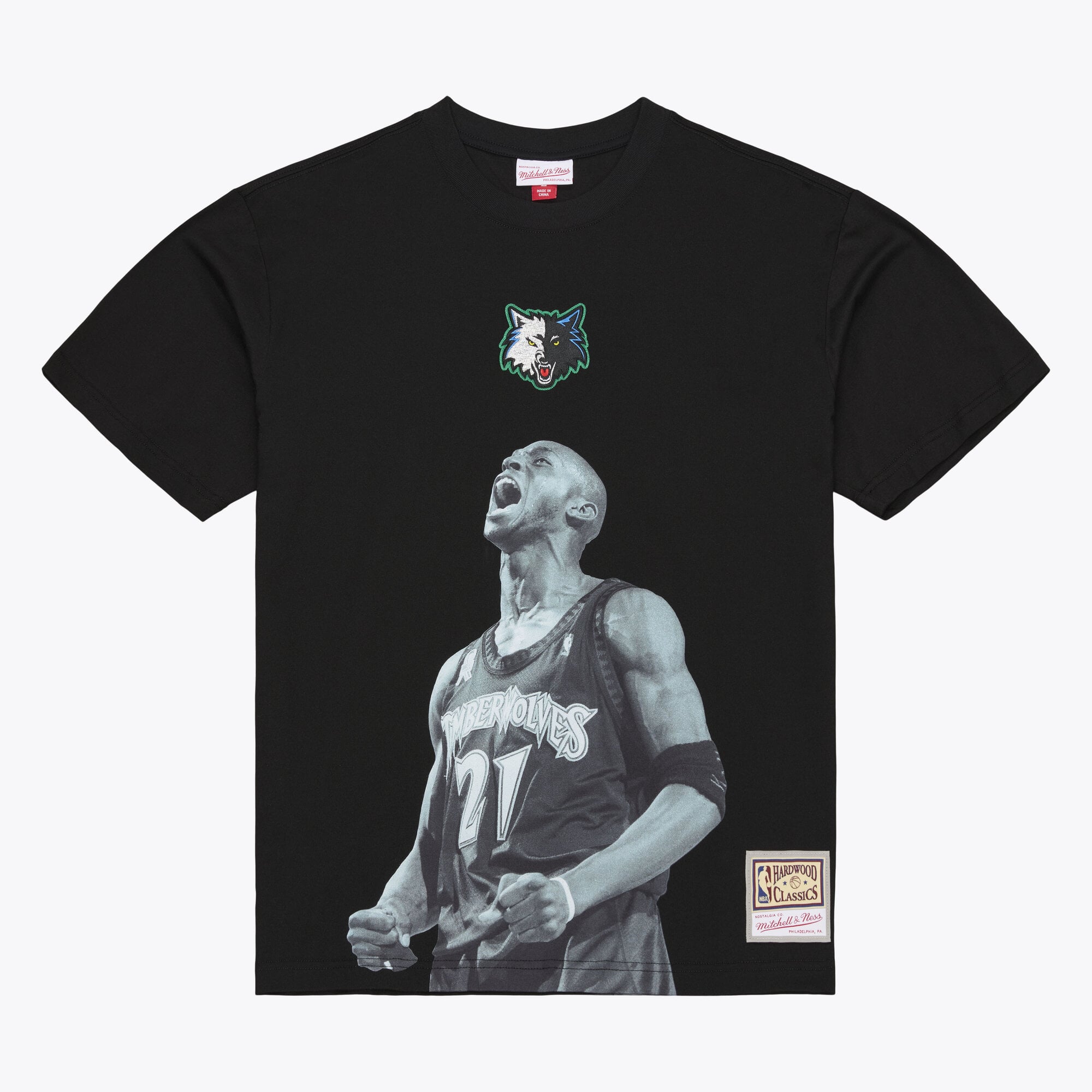 T-shirt Mitchell & Ness Kevin Garnett noir Minnesota Timberwolves Hardwood Classics pour homme
