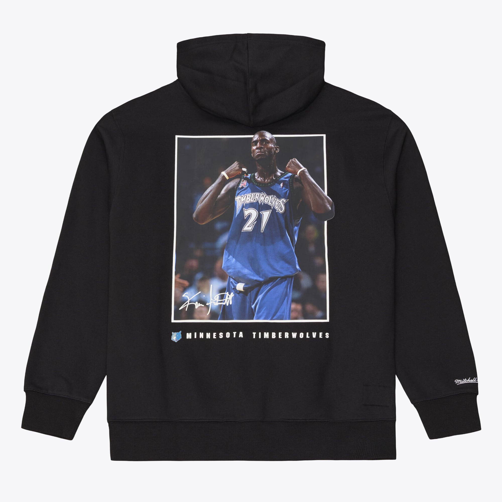 Sweat à capuche polaire noir Mitchell & Ness Kevin Garnett, joueur des Minnesota Timberwolves, pour homme