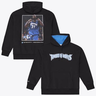 Kevin Garnett Minnesota Timberwolves Mitchell & Ness Player Fleece Hoodie - Black