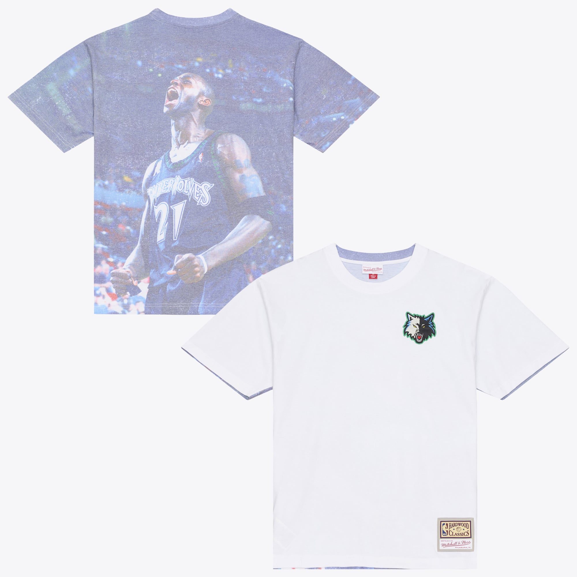 T-shirt Mitchell & Ness Kevin Garnett blanc Minnesota Timberwolves Hardwood Classics pour homme, imprimé par sublimation
