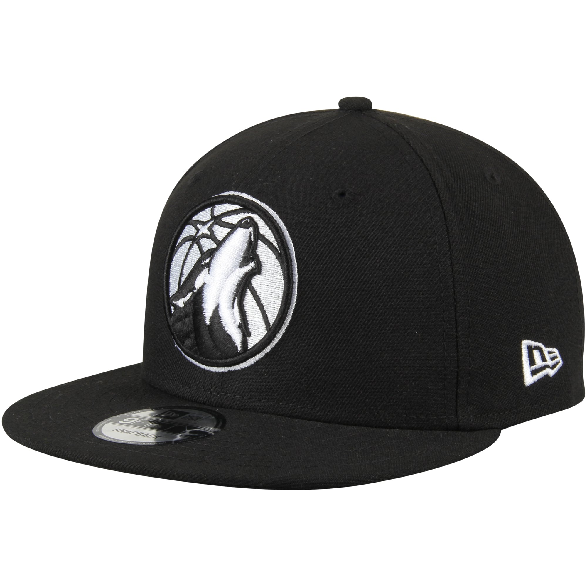 Men's Minnesota Timberwolves New Era Black 9FIFTY Snapback Adjustable Hat