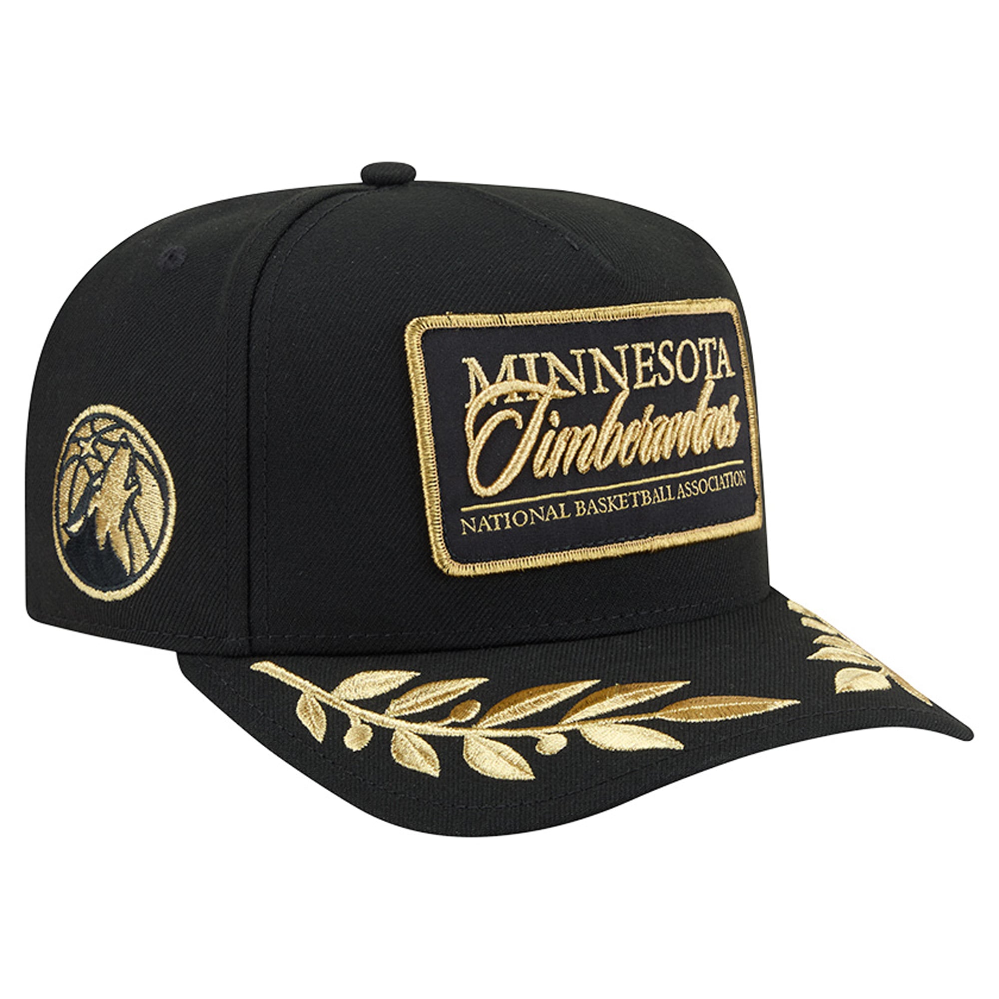 Men's Minnesota Timberwolves  New Era Black Golden 9FIFTY Snapback Hat