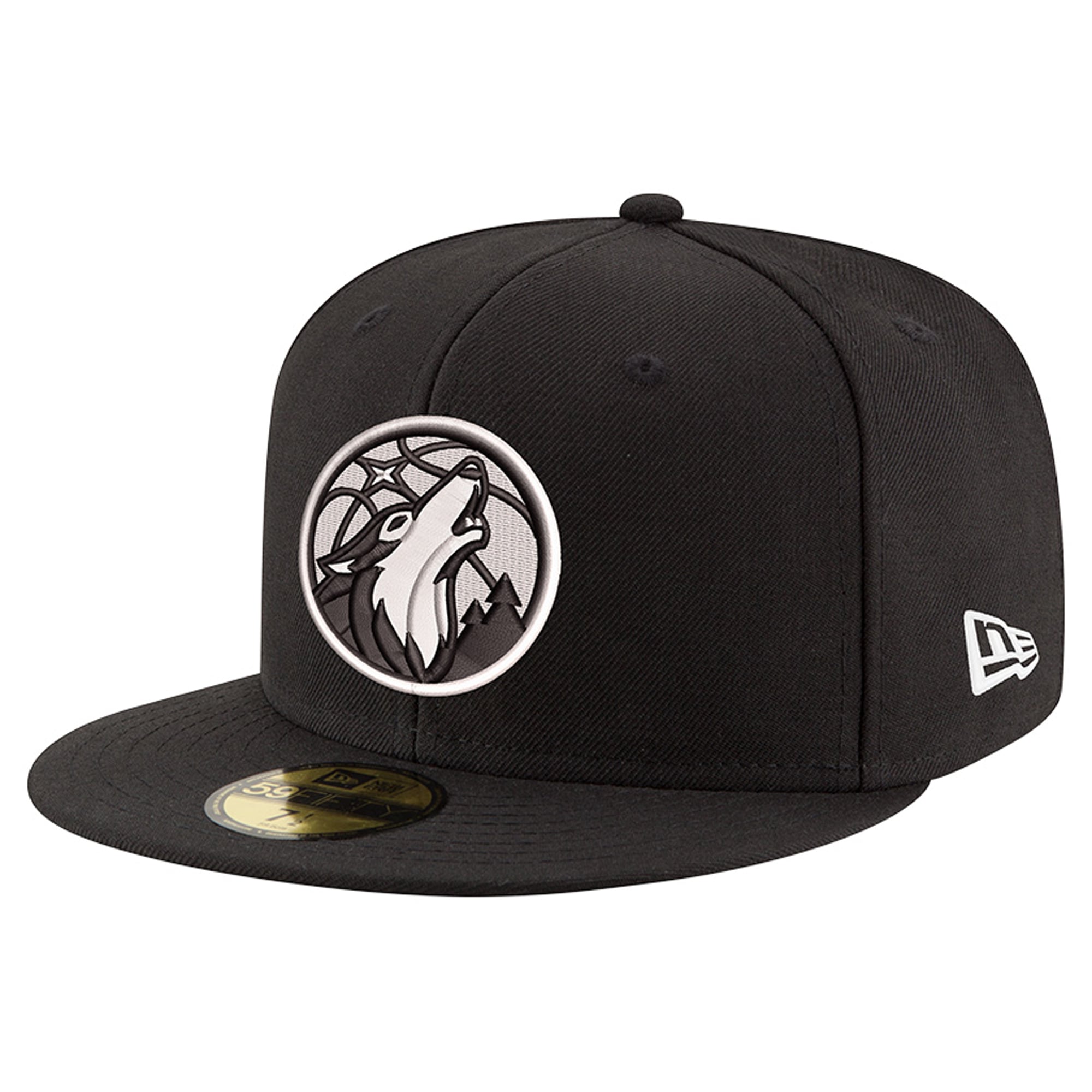 Men's Minnesota Timberwolves New Era Black/White 59FIFTY Fitted Hat