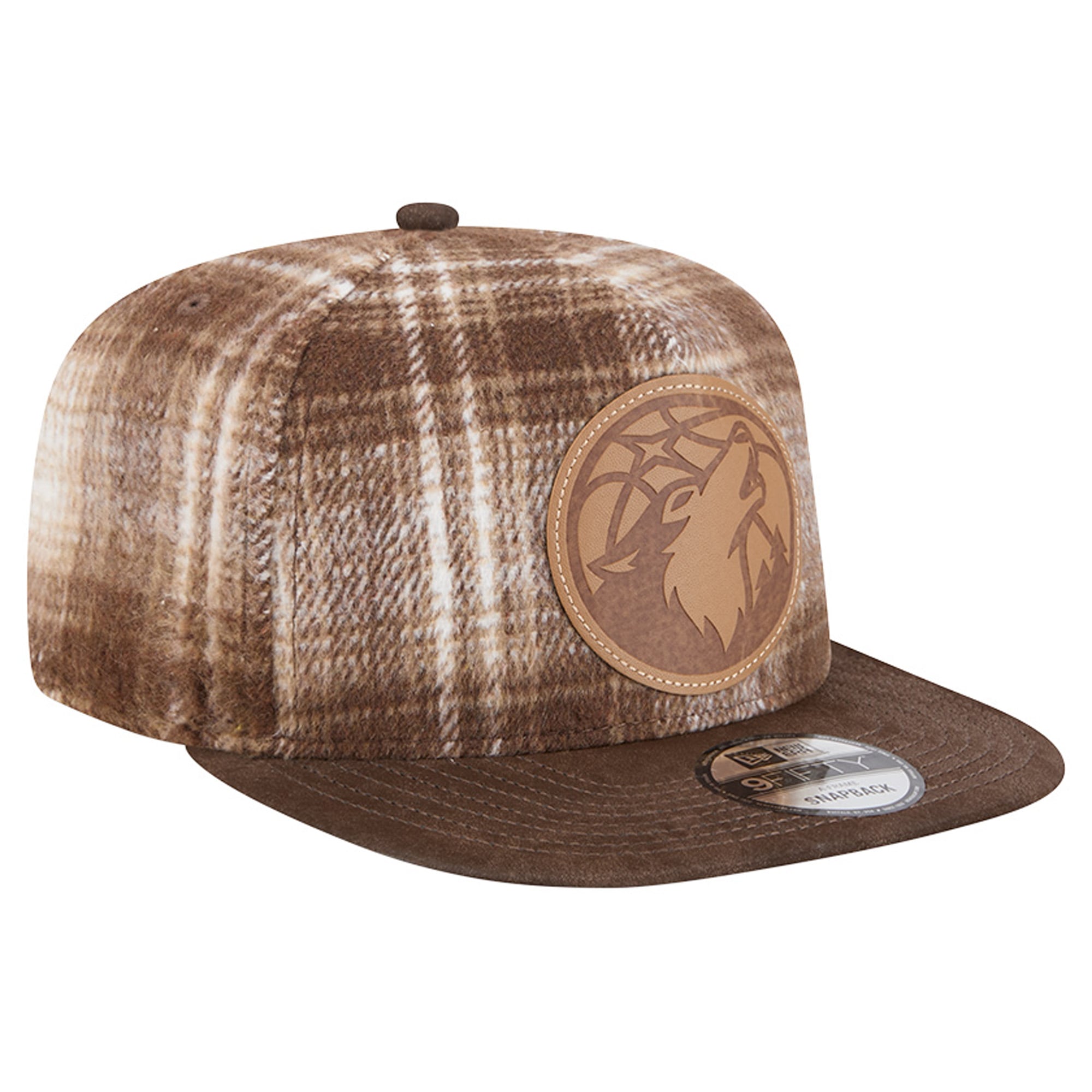 Casquette ajustable New Era 9FIFTY à carreaux marron Minnesota Timberwolves pour homme