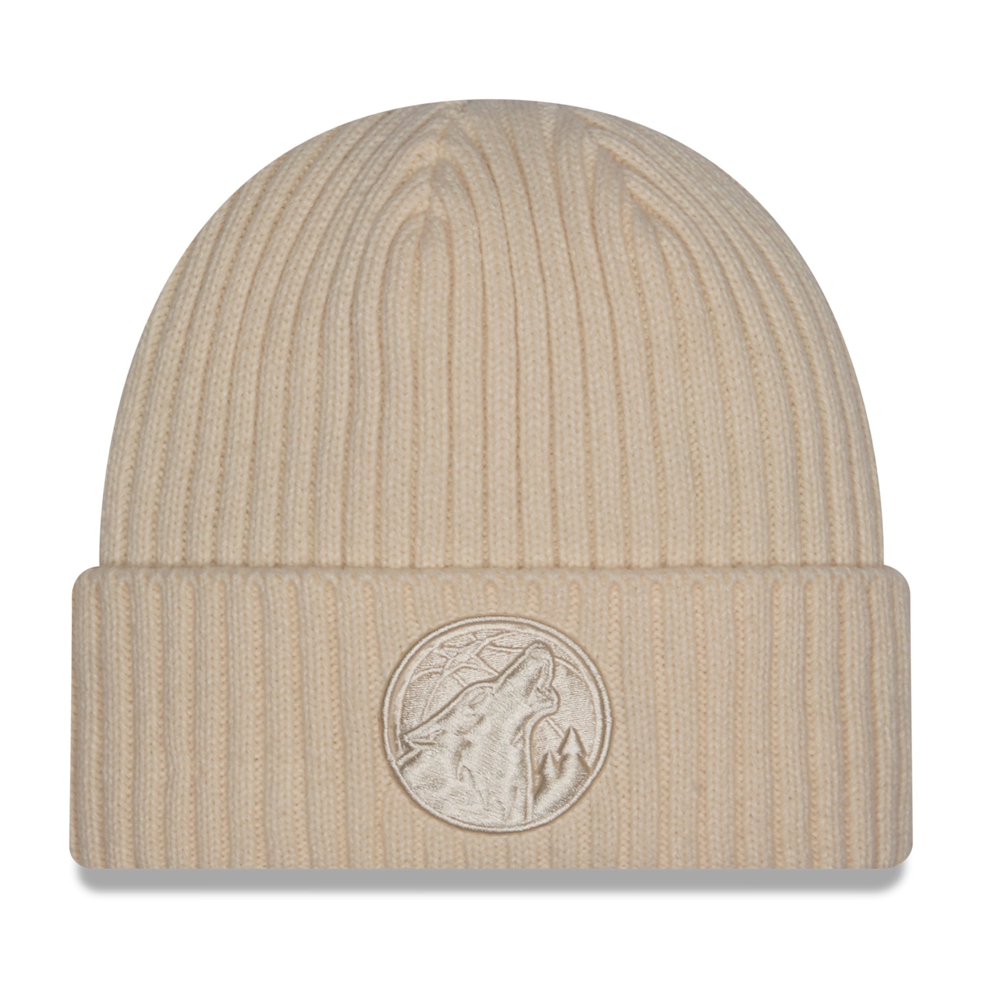 Bonnet à revers New Era crème Minnesota Timberwolves pour homme