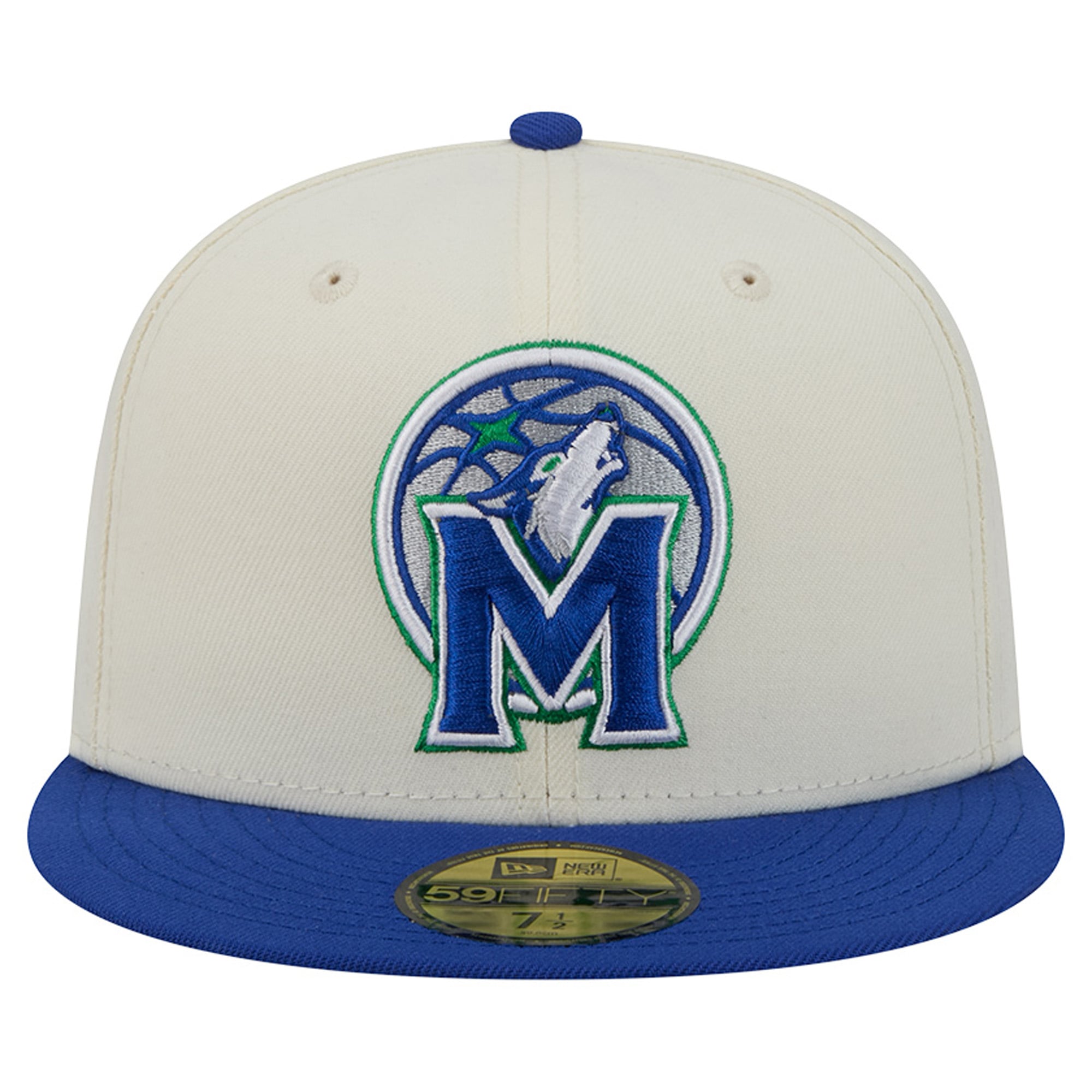 Men's New Era Cream/Blue Minnesota Timberwolves Deceptor 59FIFTY Fitted Hat