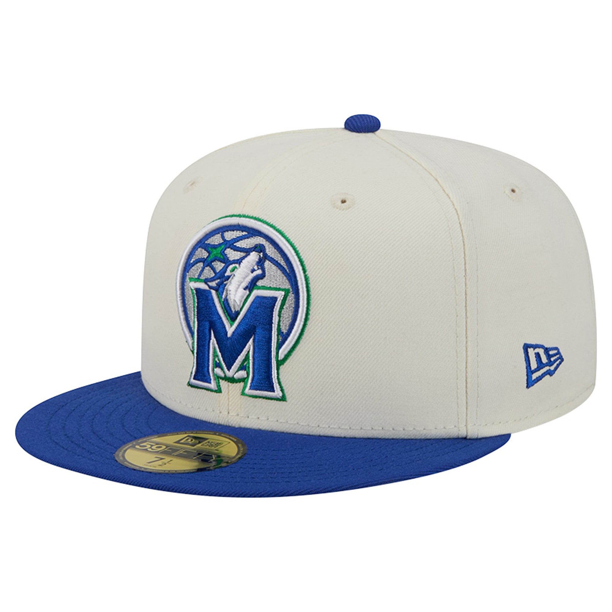 Men's New Era Cream/Blue Minnesota Timberwolves Deceptor 59FIFTY Fitted Hat