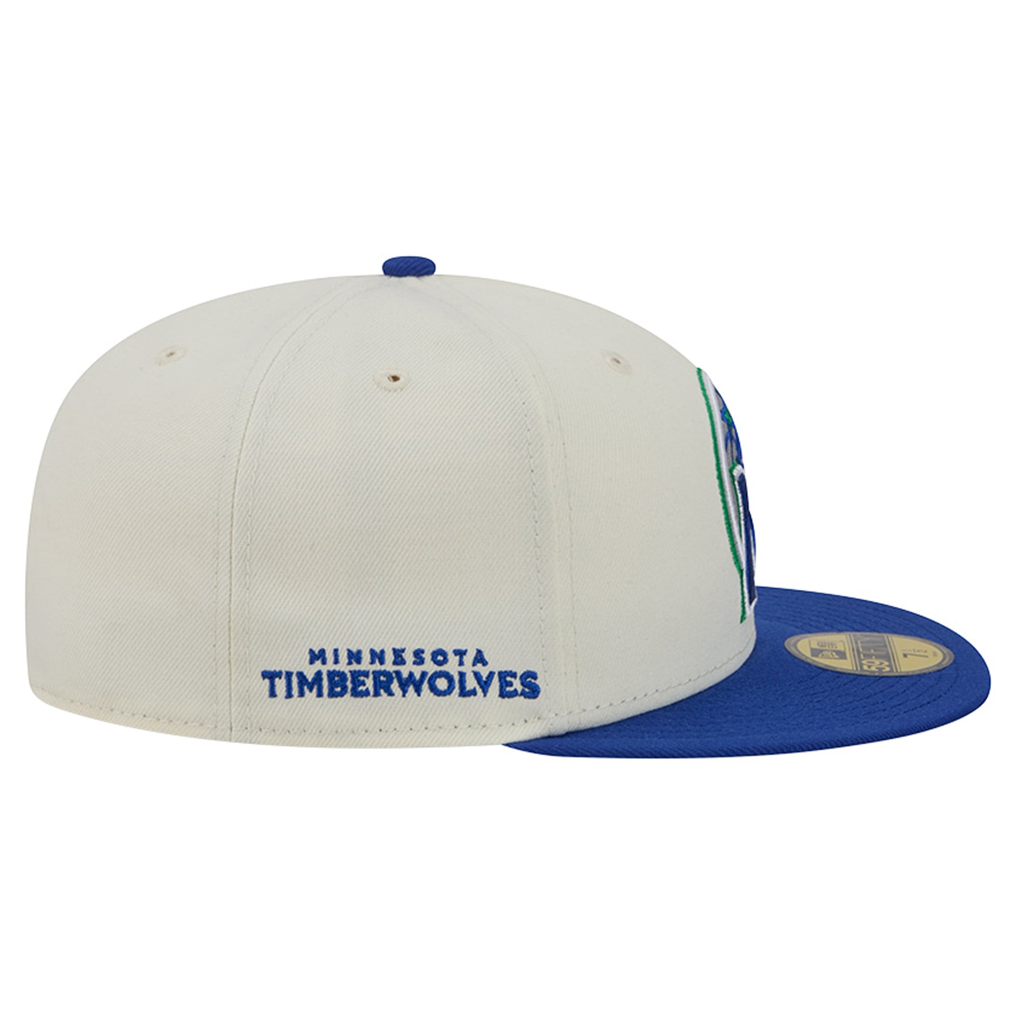 Men's New Era Cream/Blue Minnesota Timberwolves Deceptor 59FIFTY Fitted Hat