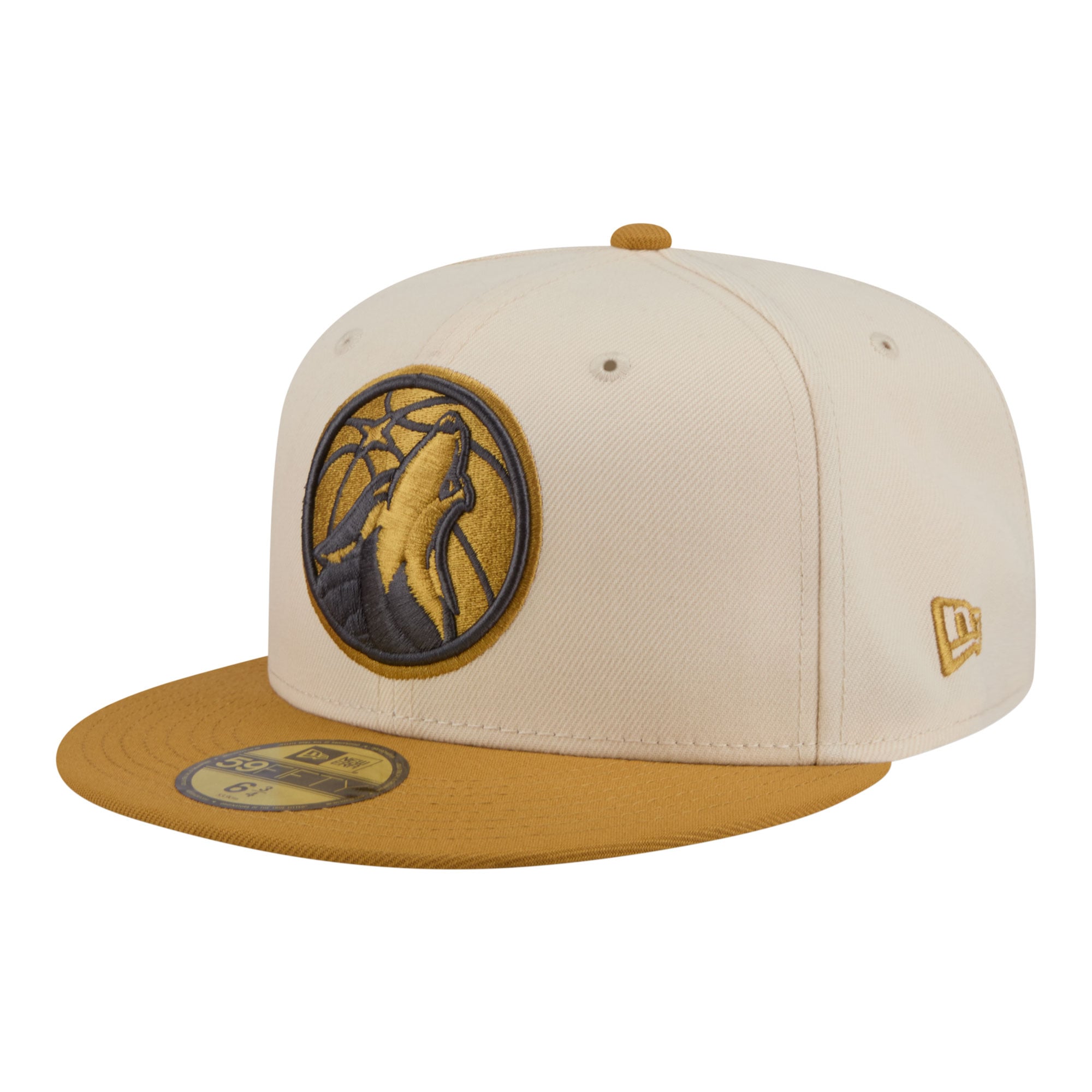 Men's Minnesota Timberwolves New Era Cream/Tan Two-Tone Color Pack 59FIFTY Fitted Hat
