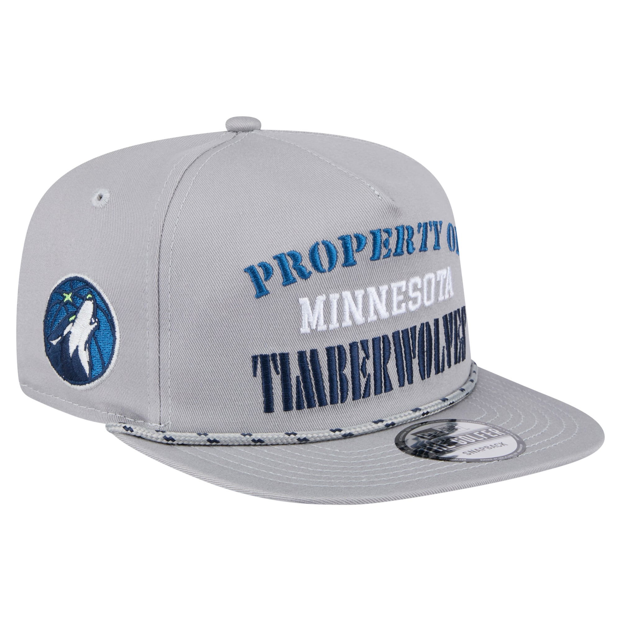 Men's Minnesota Timberwolves New Era Gray Throwback Property Of Golfer Snapback Hat