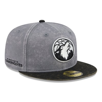 Minnesota Timberwolves New Era Washed 59FIFTY Fitted Hat - Gray/Black