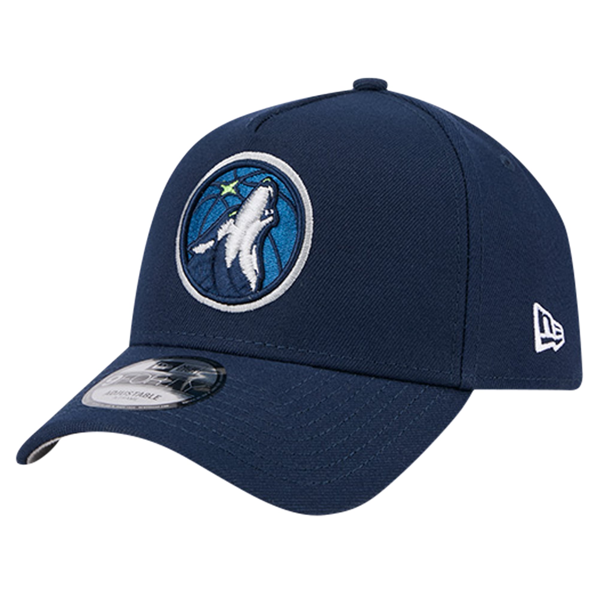 Men's Minnesota Timberwolves New Era Navy A-Frame 9FORTY Adjustable Hat
