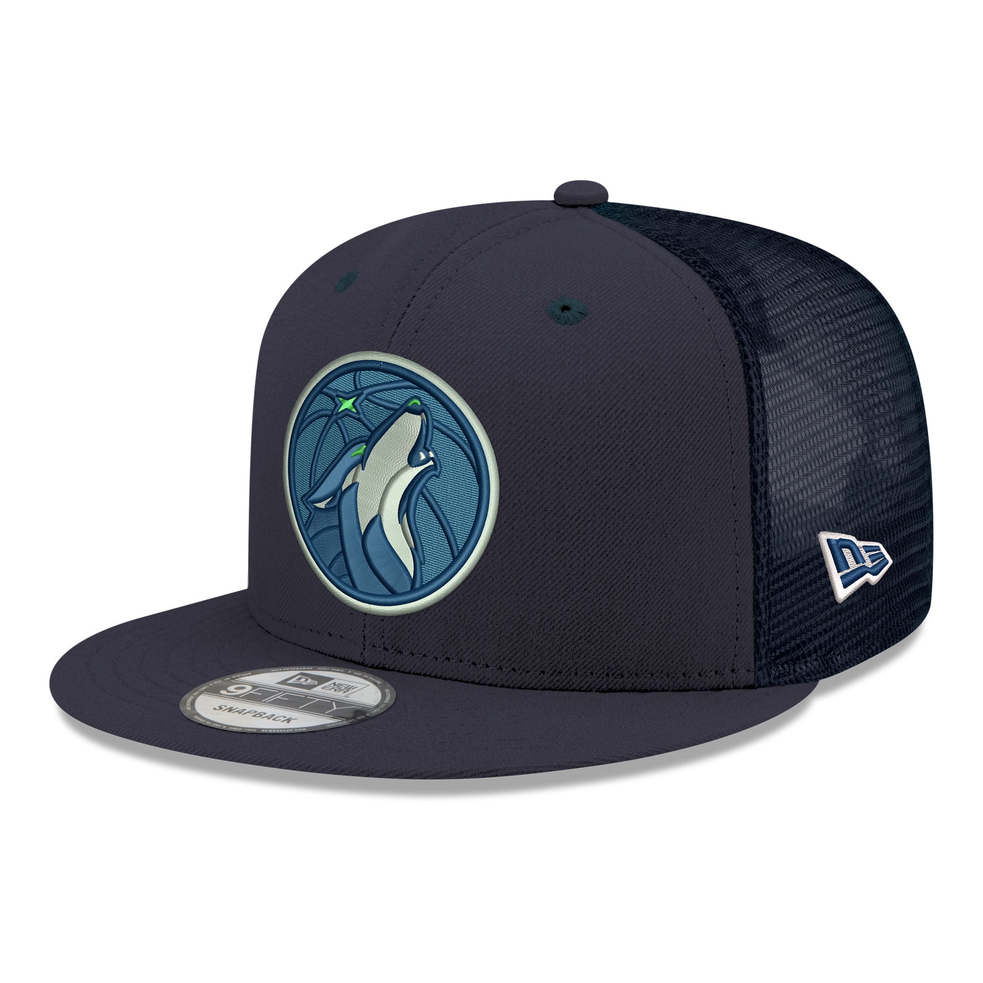Men's Minnesota Timberwolves New Era Navy Core Logo Meshback 9FIFTY Snapback Hat