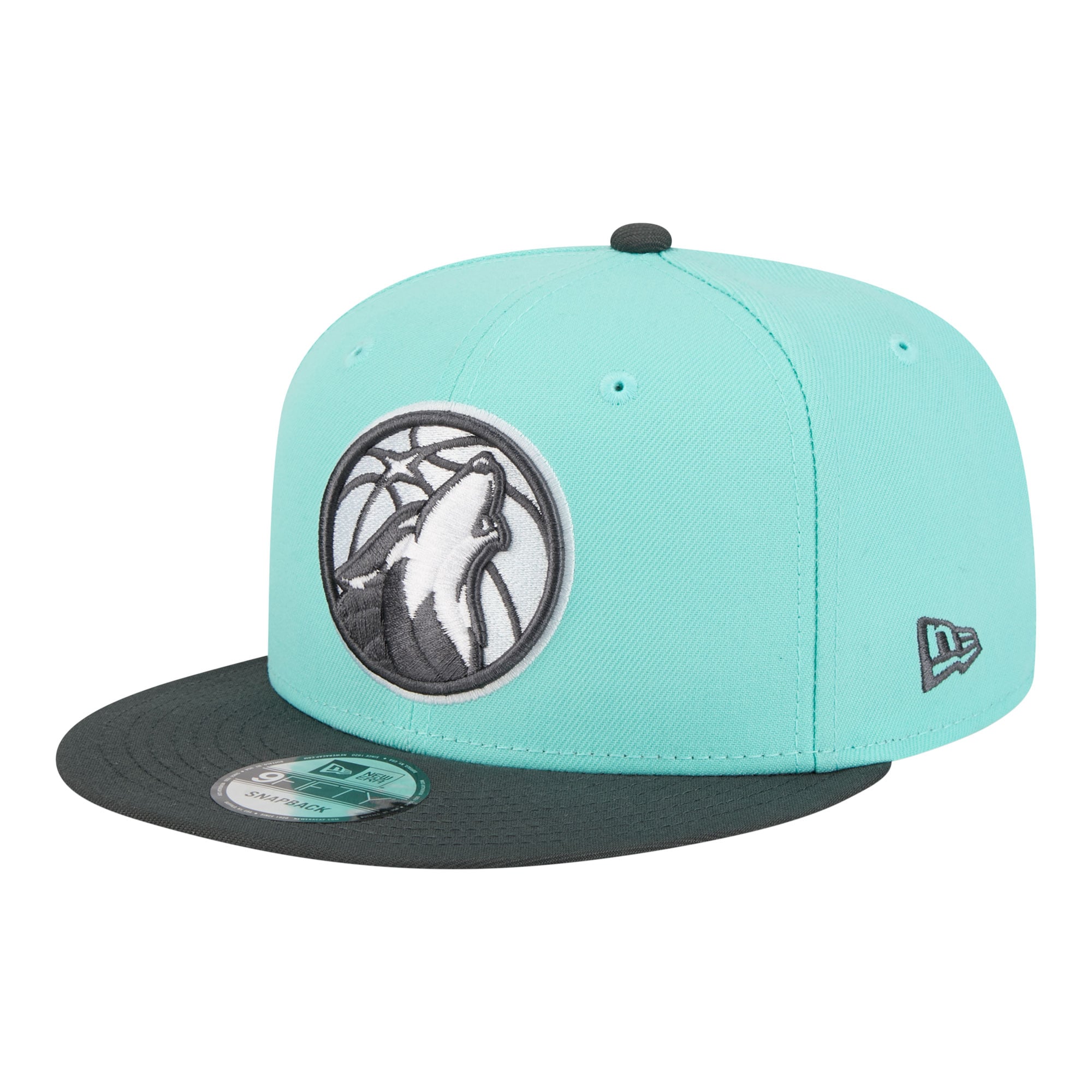 Men's Minnesota Timberwolves New Era Turquoise/Charcoal Color Pack Two-Tone 9FIFTY Snapback Hat