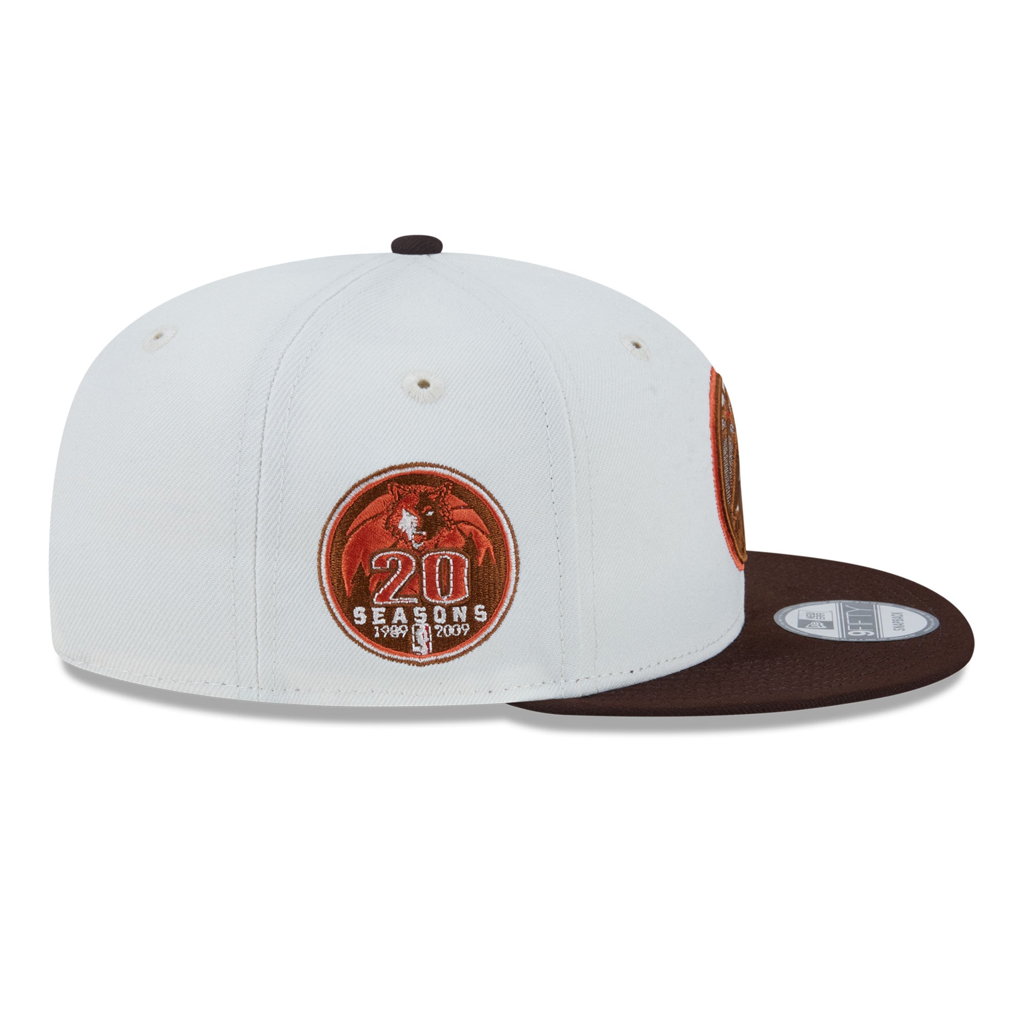Casquette snapback New Era 9FIFTY blanche pour homme, Minnesota Timberwolves, couleur citrouille épicée