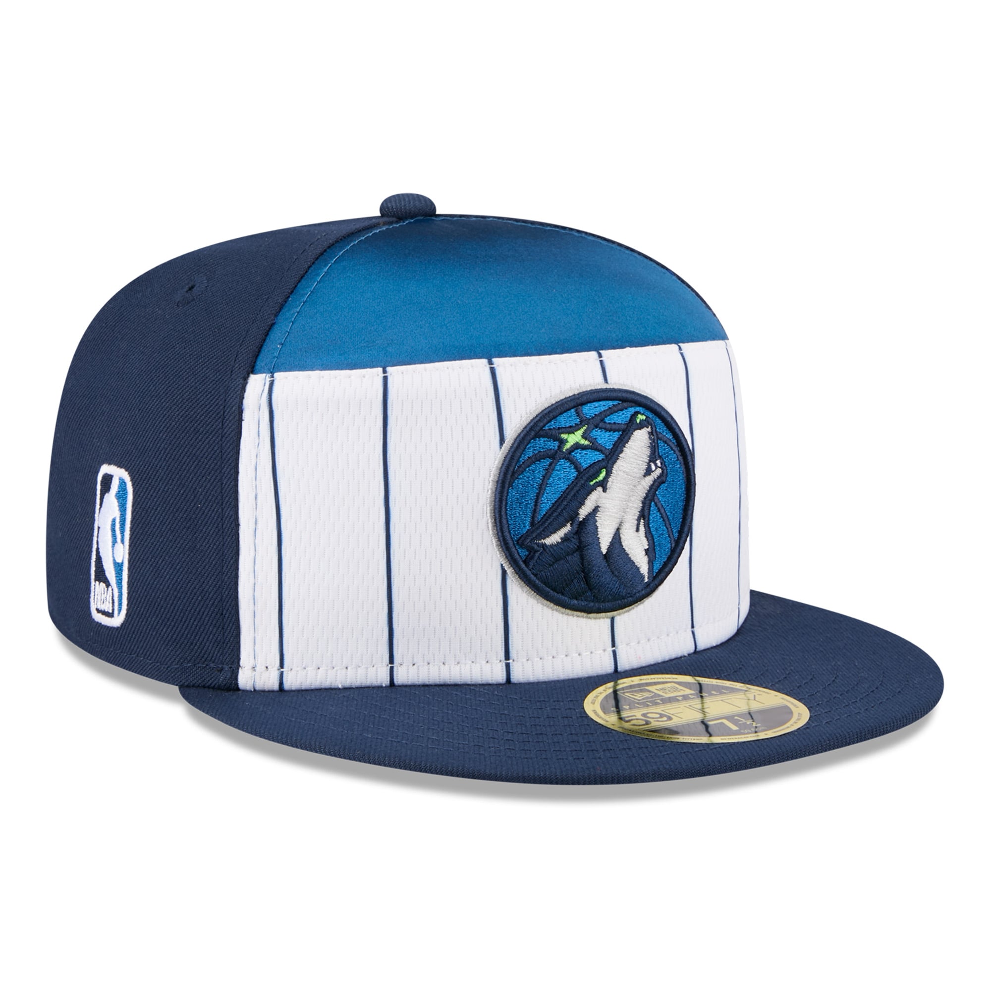 Men's New Era White/Navy Minnesota Timberwolves 2025 NBA Tip Off Split Panel 59FIFTY Fitted Hat