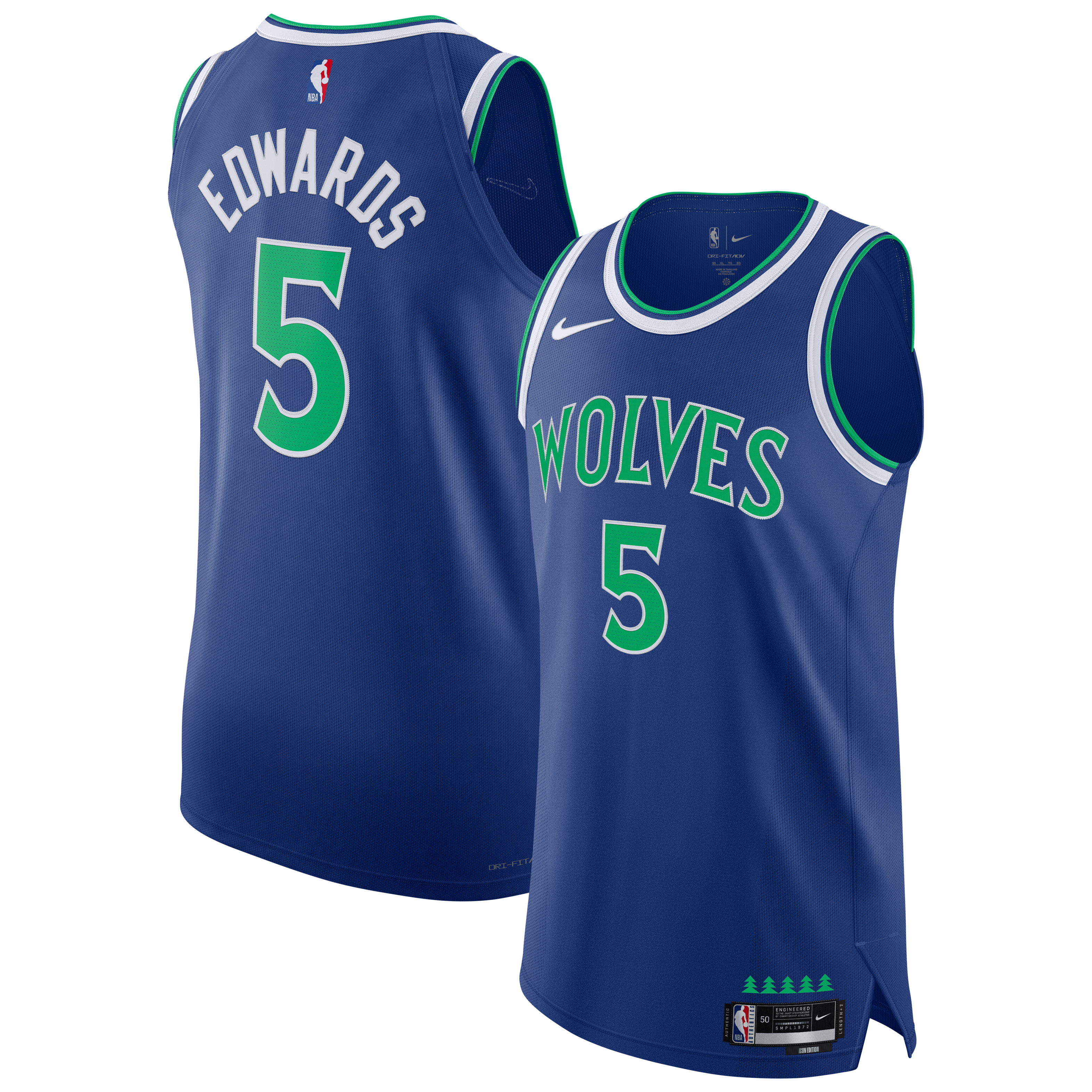 Men's Nike Anthony Edwards Blue Minnesota Timberwolves Authentic Jersey - Icon Edition