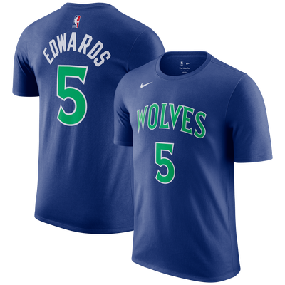 Anthony Edwards Minnesota Timberwolves Nike Icon Name & Number T-Shirt - Blue