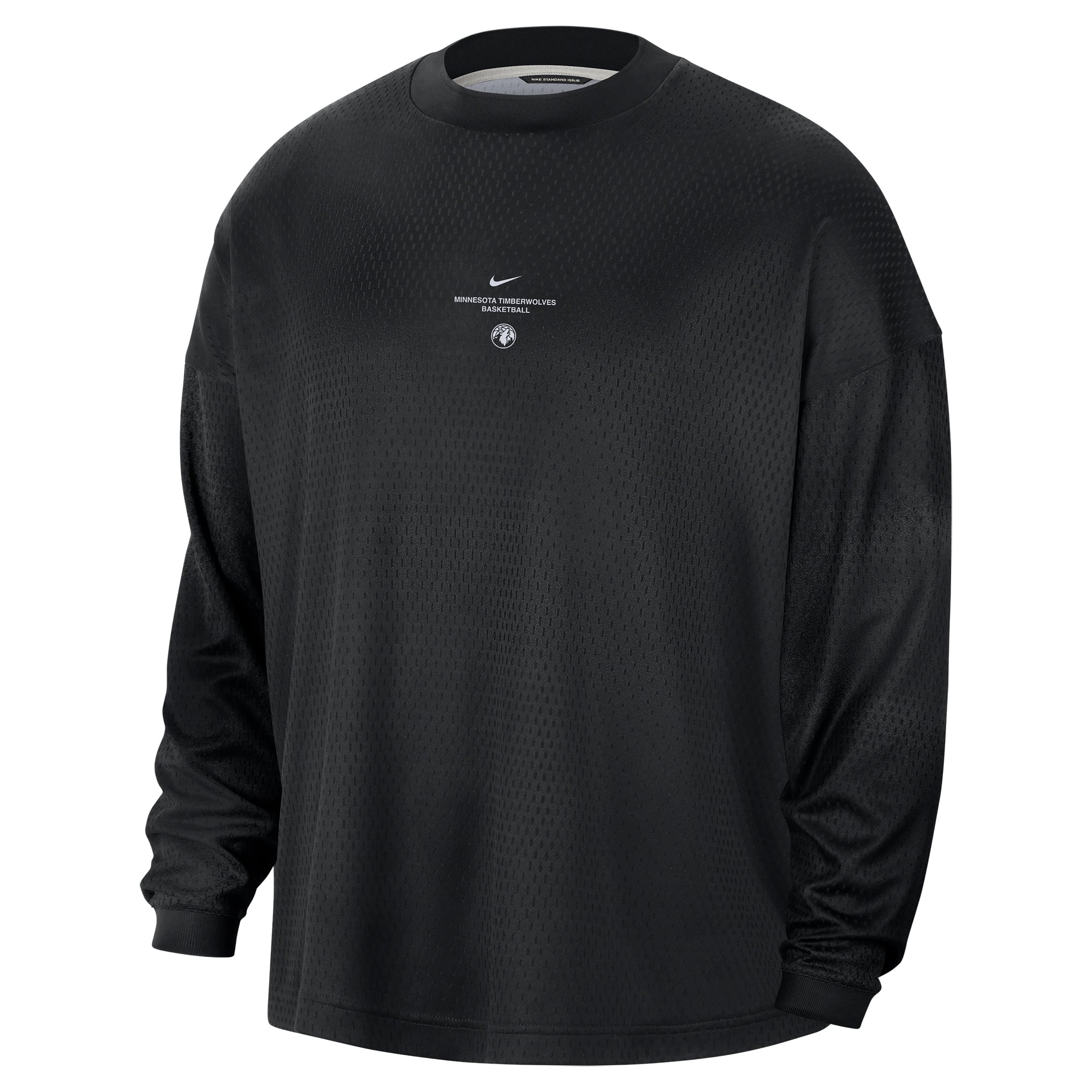 Men's Nike Black Minnesota Timberwolves 2026 Standard Issue Pre-Game Performance Long Sleeve T-Shirt