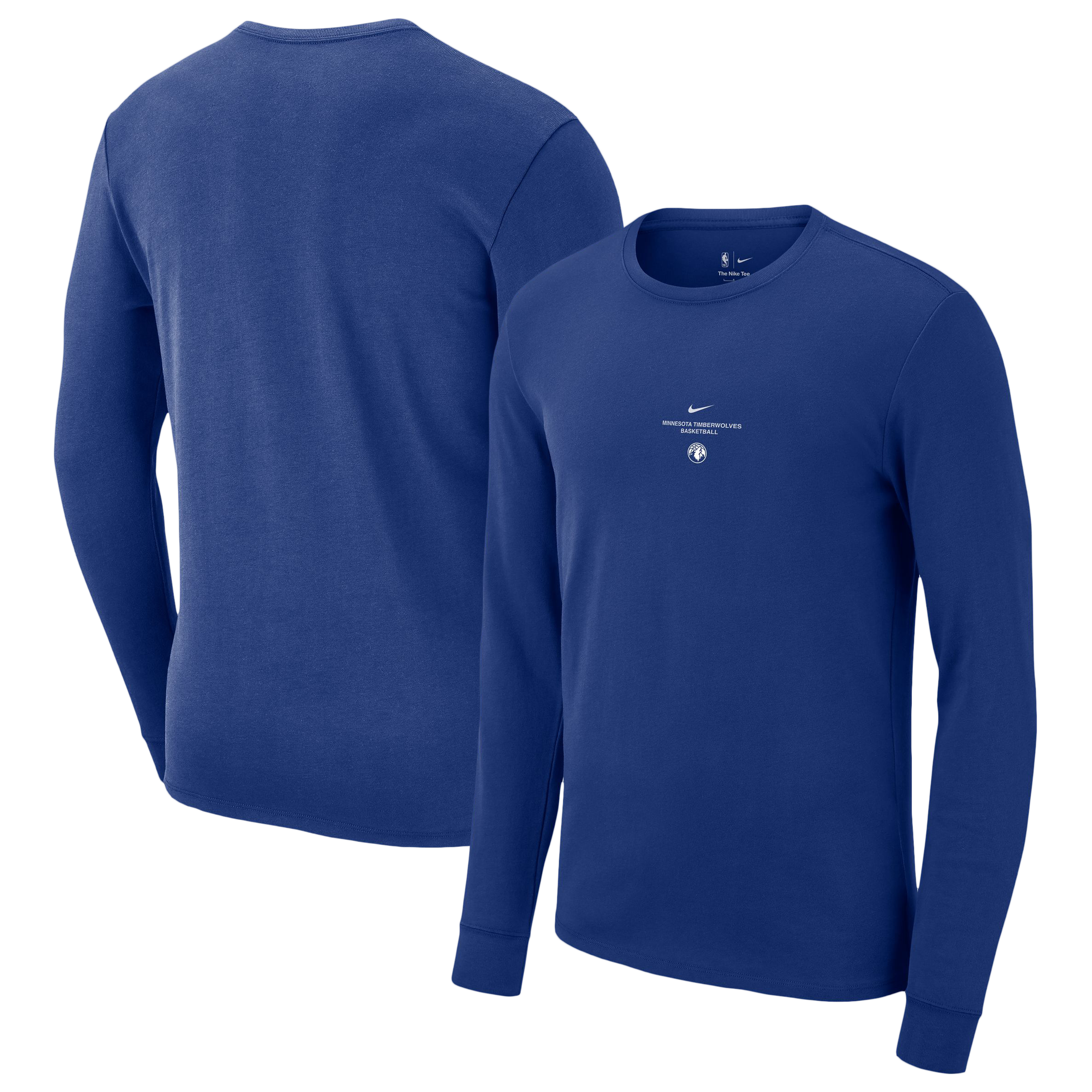 T-shirt d'entraînement à manches longues Nike bleu Minnesota Timberwolves 2026 Standard Issue pour homme