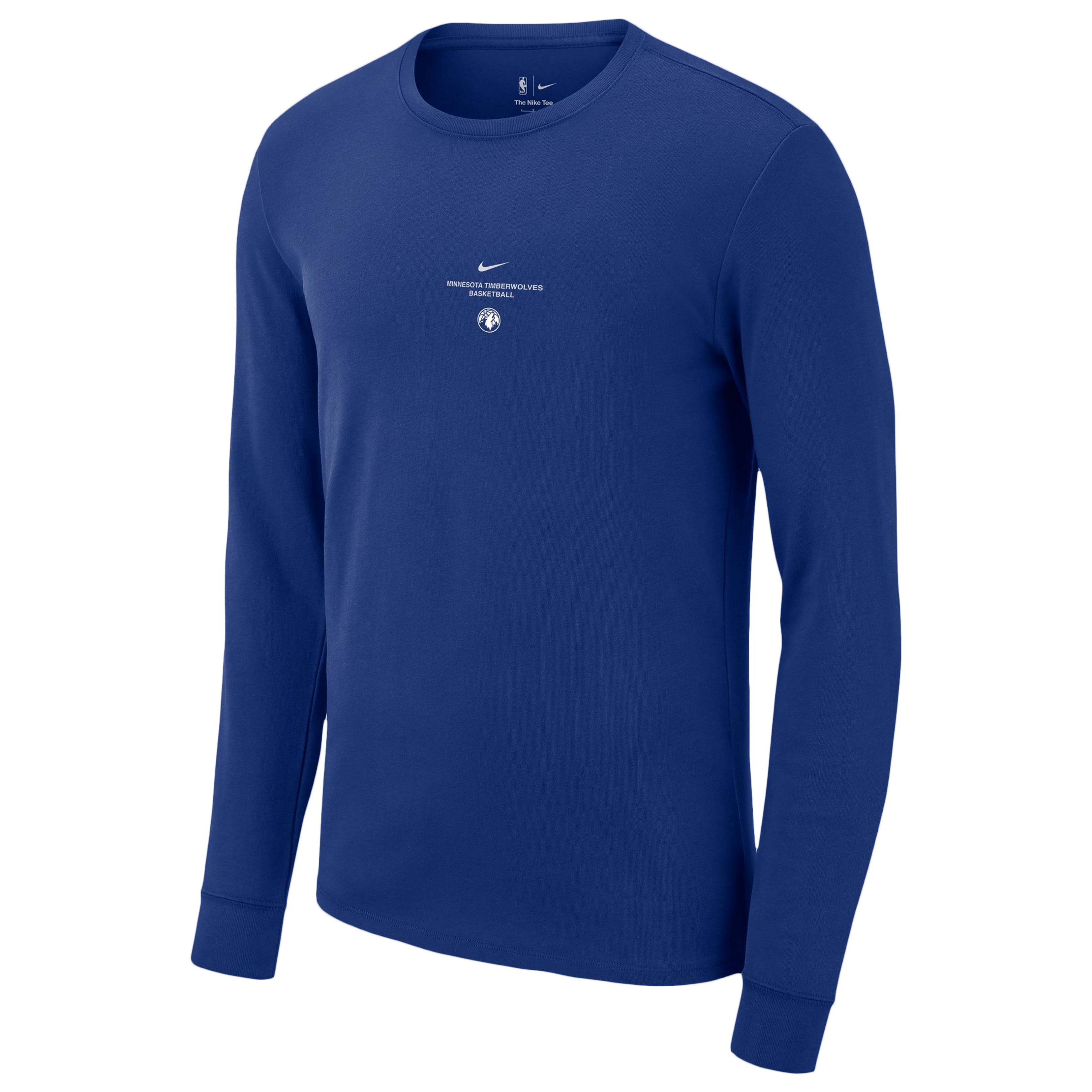 T-shirt d'entraînement à manches longues Nike bleu Minnesota Timberwolves 2026 Standard Issue pour homme