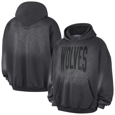 Minnesota Timberwolves Nike 2026 Standard Issue Travel Washed Fleece Pullover Hoodie - Charcoal