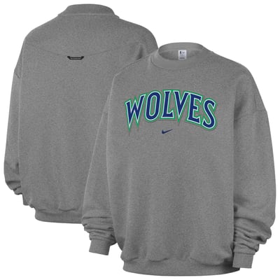  Minnesota Timberwolves Nike Standard Issue Wordmark Fleece Therma-Fit Sweatshirt - Dark Heather Gray