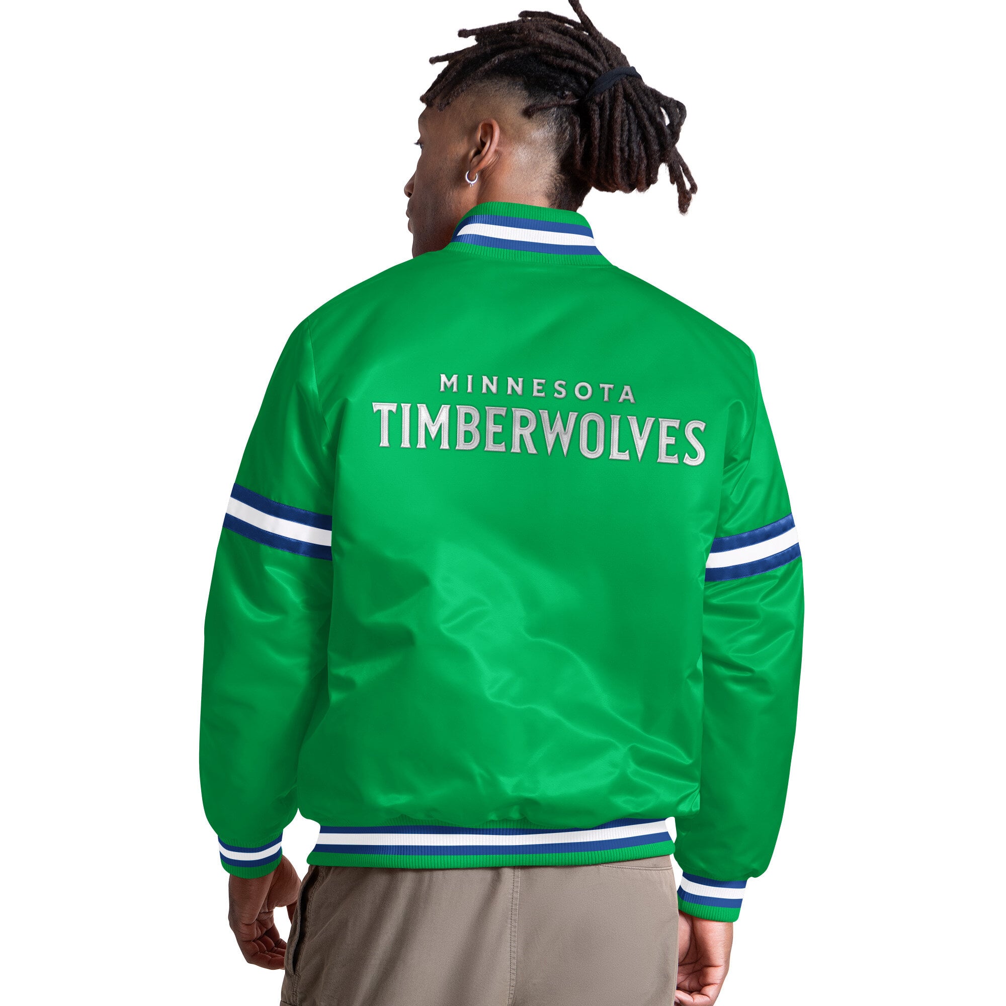 Veste universitaire Starter Green Minnesota Timberwolves Courtside II à boutons-pression pour homme
