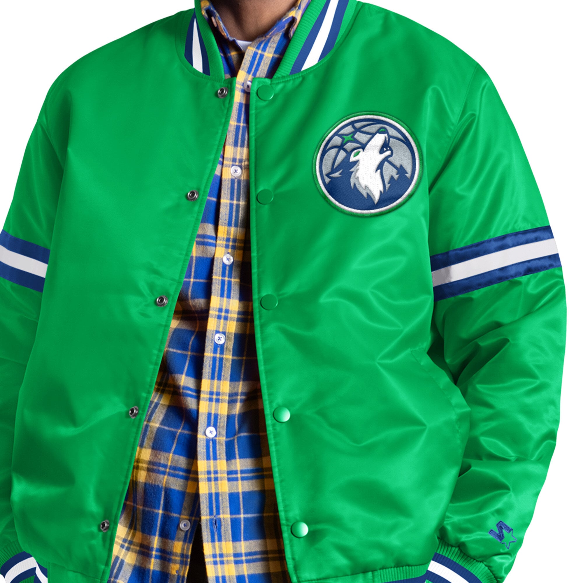 Veste universitaire Starter Green Minnesota Timberwolves Courtside II à boutons-pression pour homme