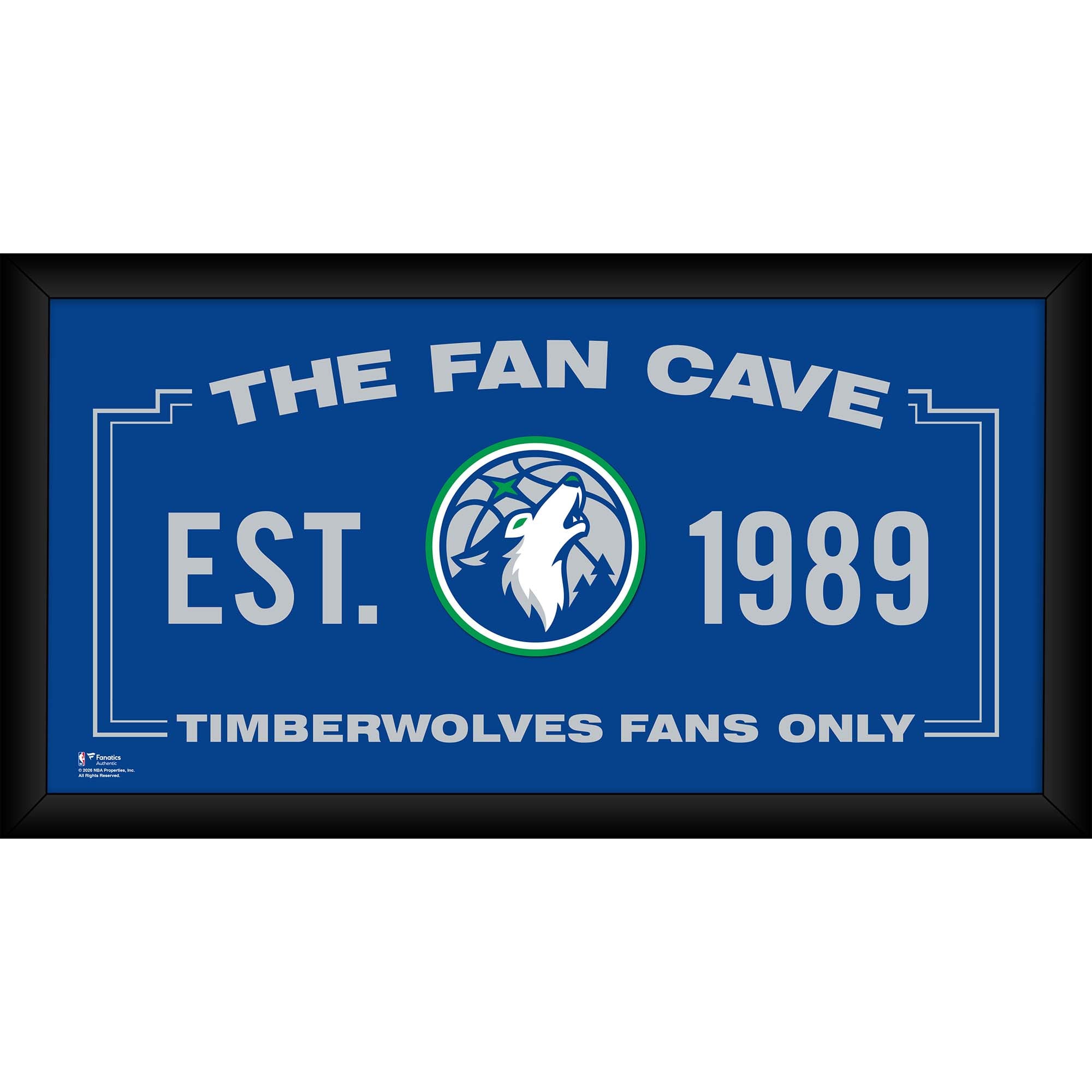 Minnesota Timberwolves Framed 10" x 20" Fan Cave Collage