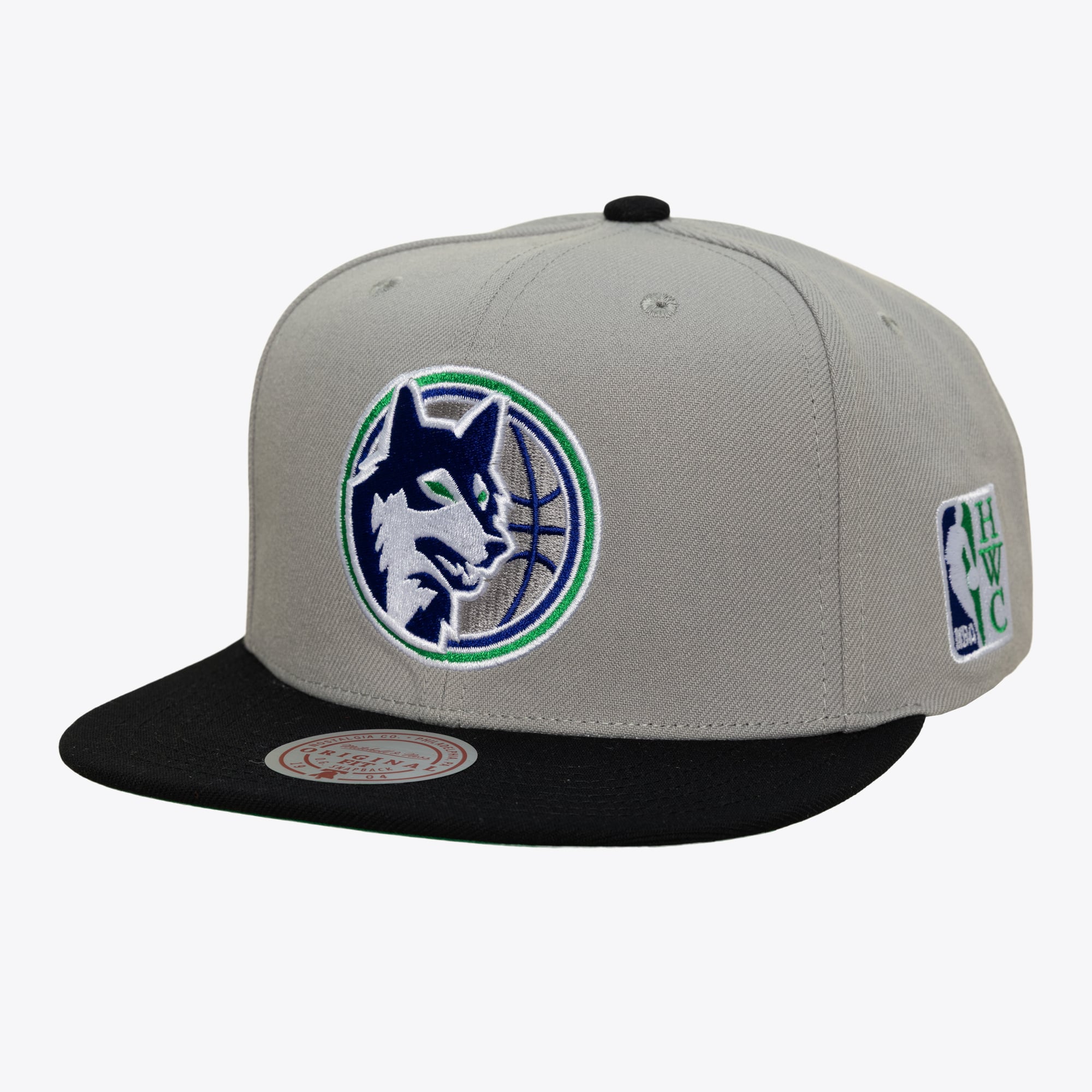 Minnesota Timberwolves Gray/Black Hardwood Classics Legendary Home Snapback Hat