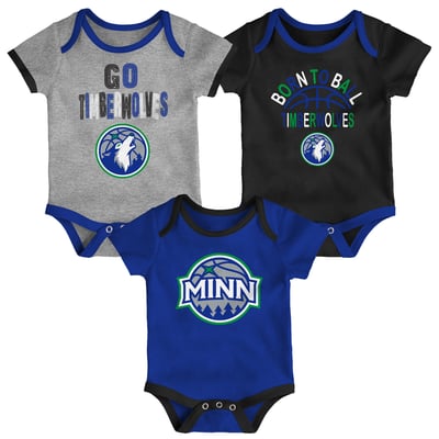 Minnesota Timberwolves Outerstuff Newborn & Infant Born To Ball 3-Pack Bodysuit Set