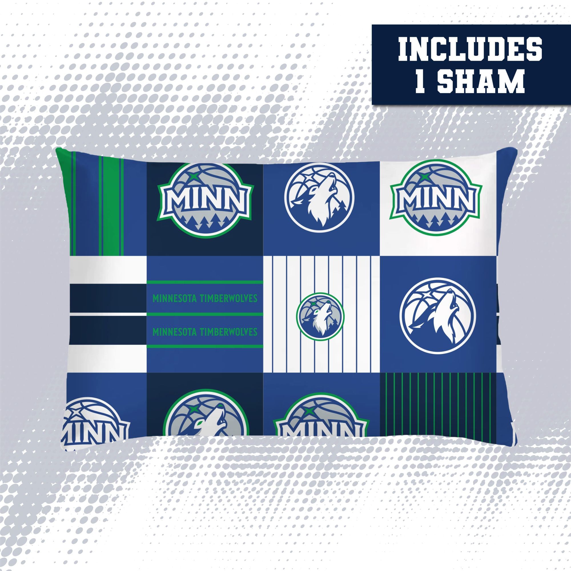 Pegasus Minnesota Timberwolves Patchwork Plaid Three-Piece Full/Queen Bed in a Bag Set
