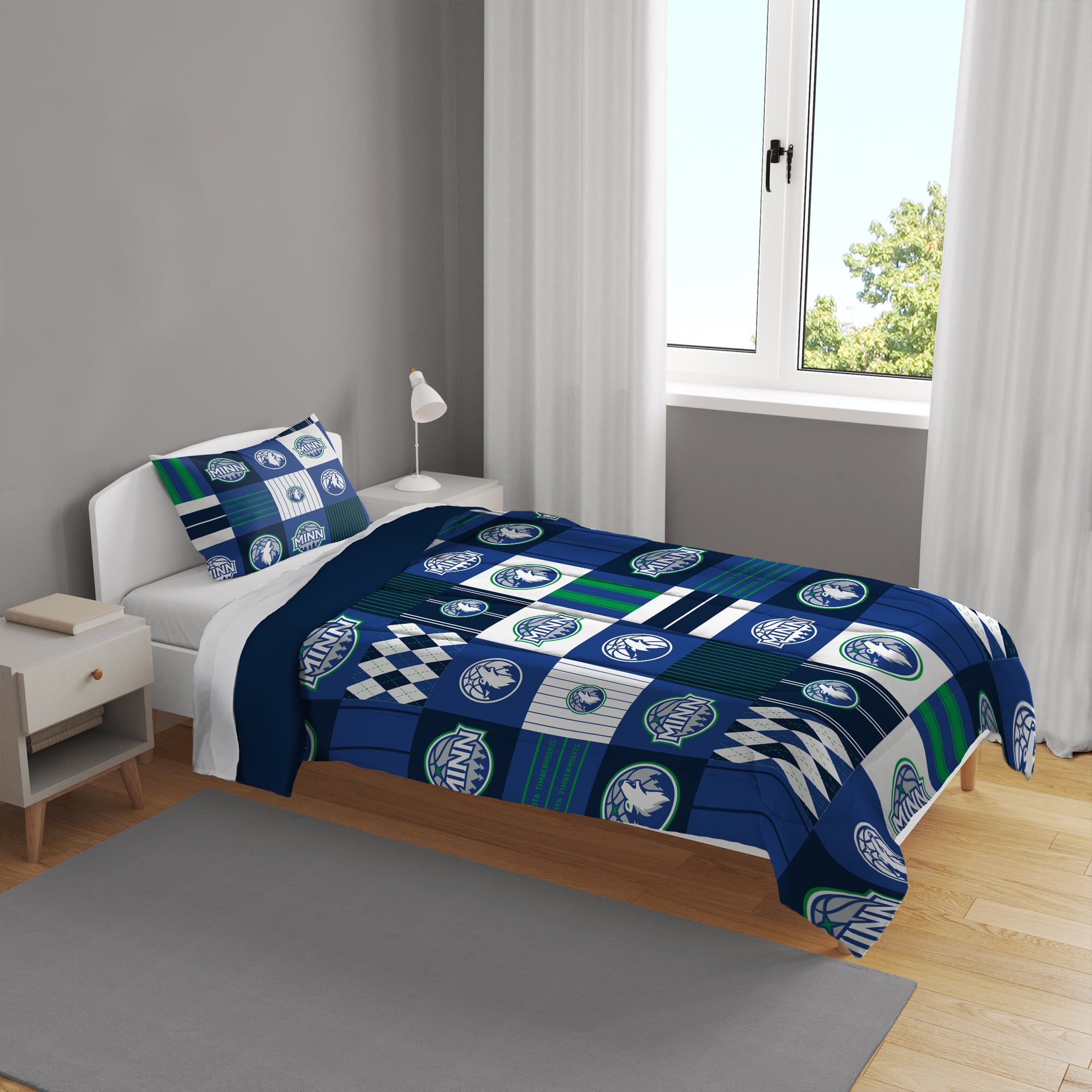 Ensemble de literie deux pièces Pegasus Minnesota Timberwolves Patchwork Plaid Twin/Twin XL