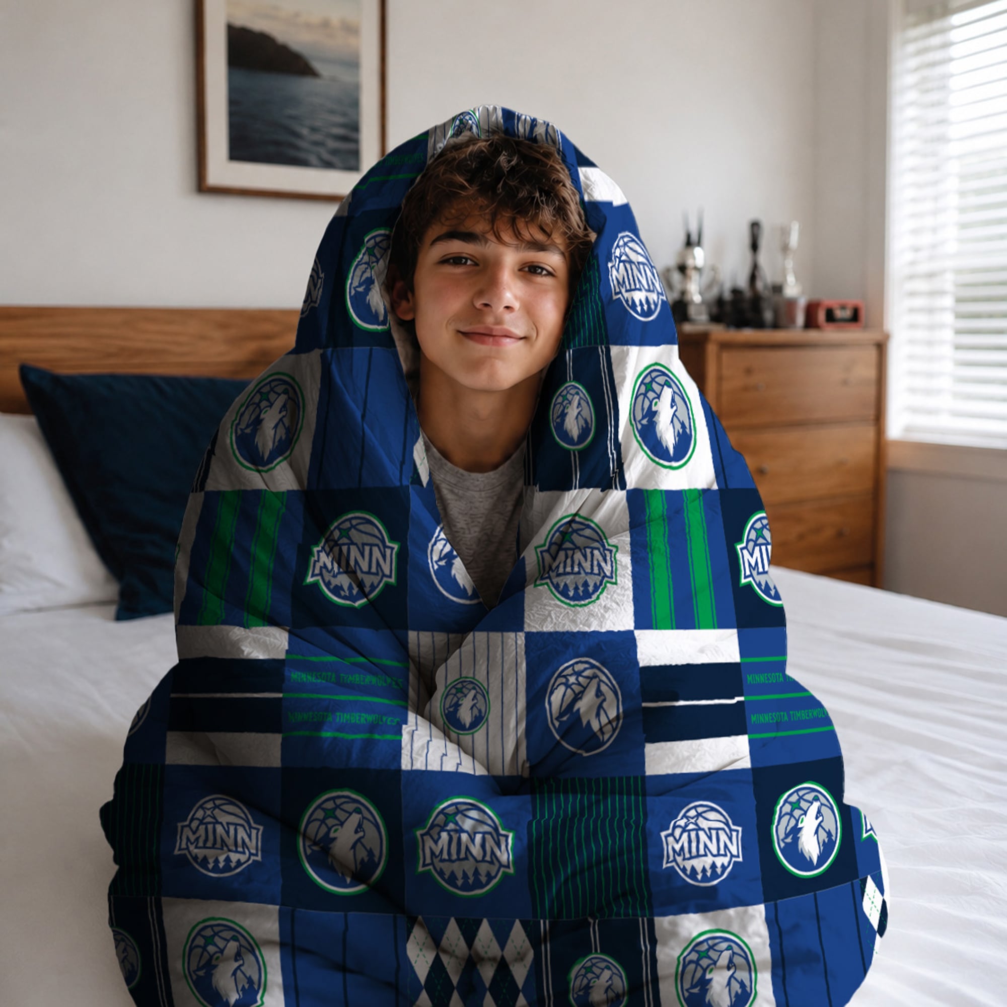 Ensemble de literie deux pièces Pegasus Minnesota Timberwolves Patchwork Plaid Twin/Twin XL