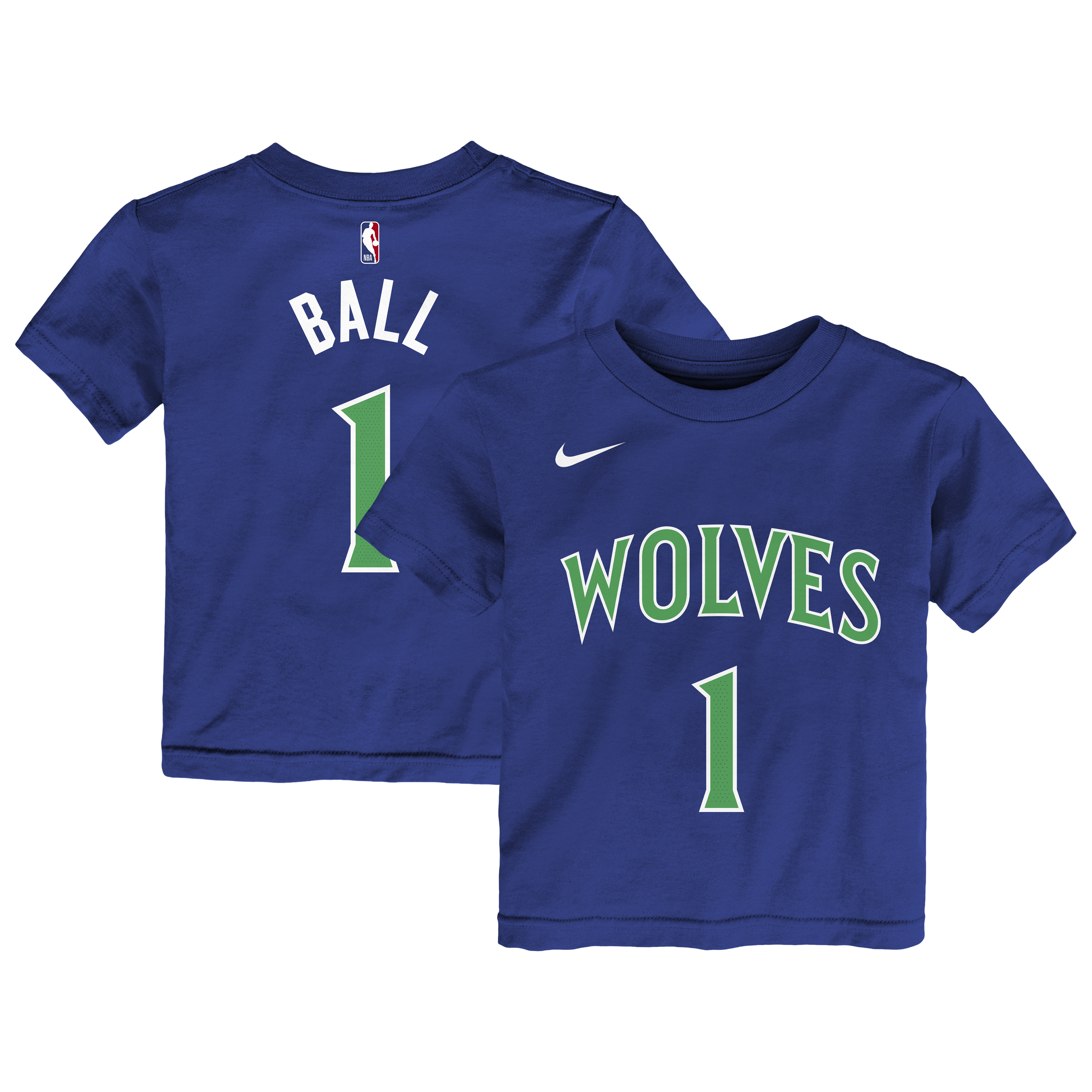 T-shirt Nike LaMelo Ball bleu Minnesota Timberwolves Icon Edition pour tout-petit, avec nom et numéro