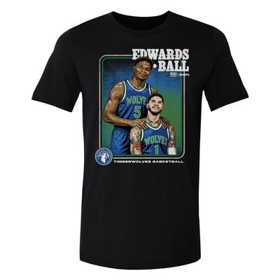 Anthony Edwards & LaMelo Ball Minnesota Timberwolves 500 Level Unisex Step Brothers T-Shirt - Black