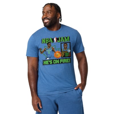 Anthony Edwards Minnesota Timberwolves Homage Unisex NBA Jam Tri-Blend T-Shirt - Blue