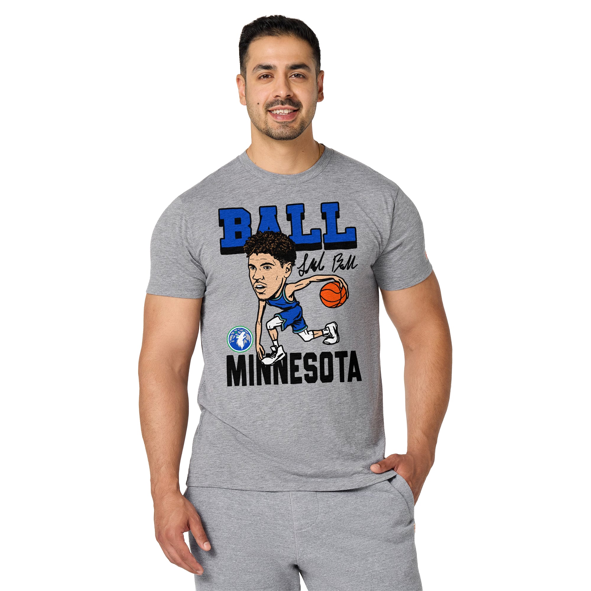 T-shirt unisexe Homage LaMelo Ball gris Minnesota Timberwolves Signature Tri-Blend
