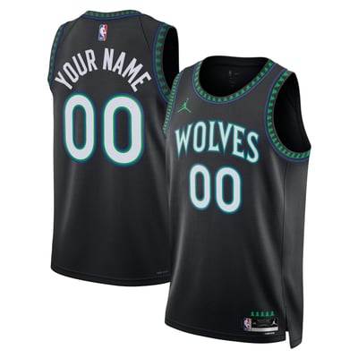  Minnesota Timberwolves Jordan Brand Unisex Swingman Custom Jersey - Statement Edition  - Black