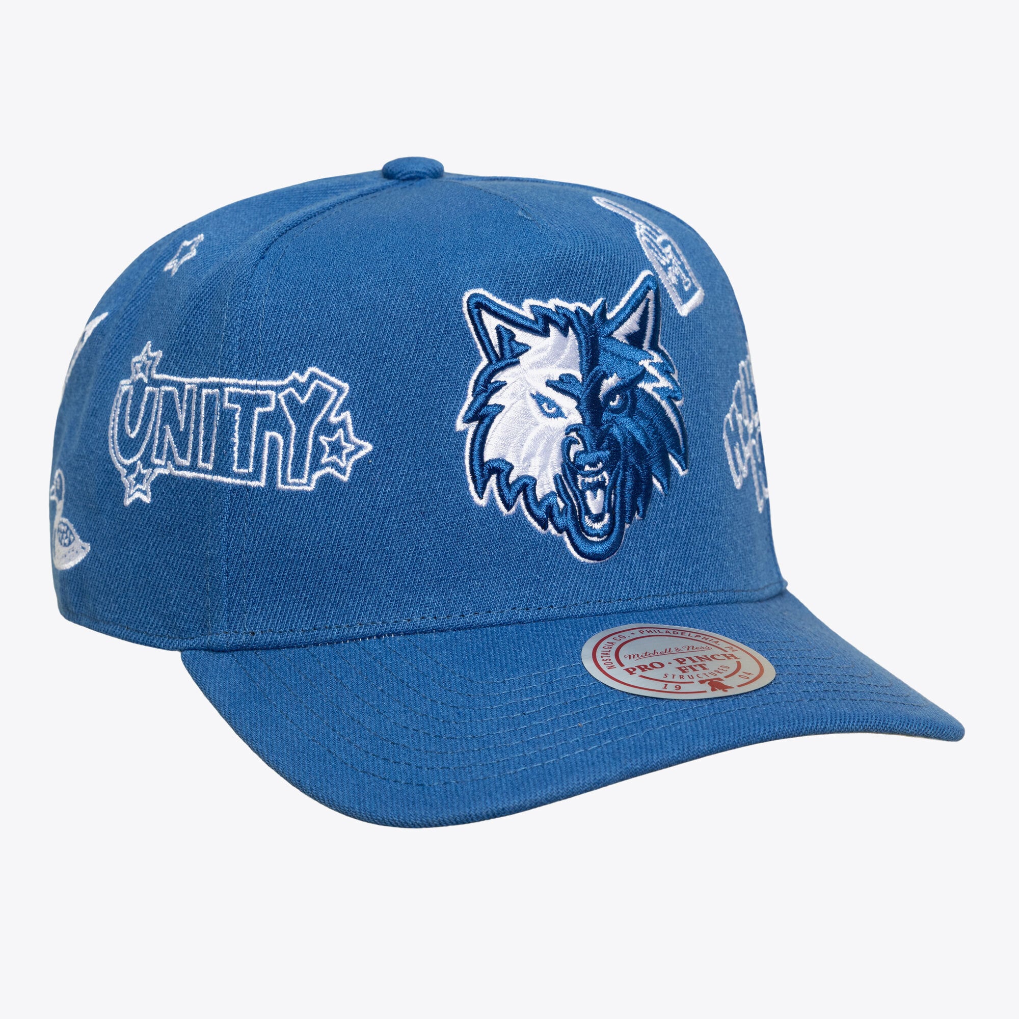 Casquette unisexe Mitchell & Ness bleue Minnesota Timberwolves Hardwood Classics Downtown Doodle Pro