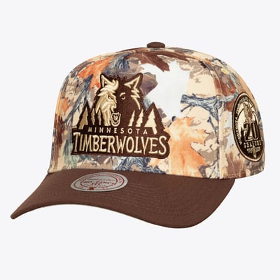 Minnesota Timberwolves Mitchell & Ness Unisex Leaf Camo Pro Adjustable Hat - Camo
