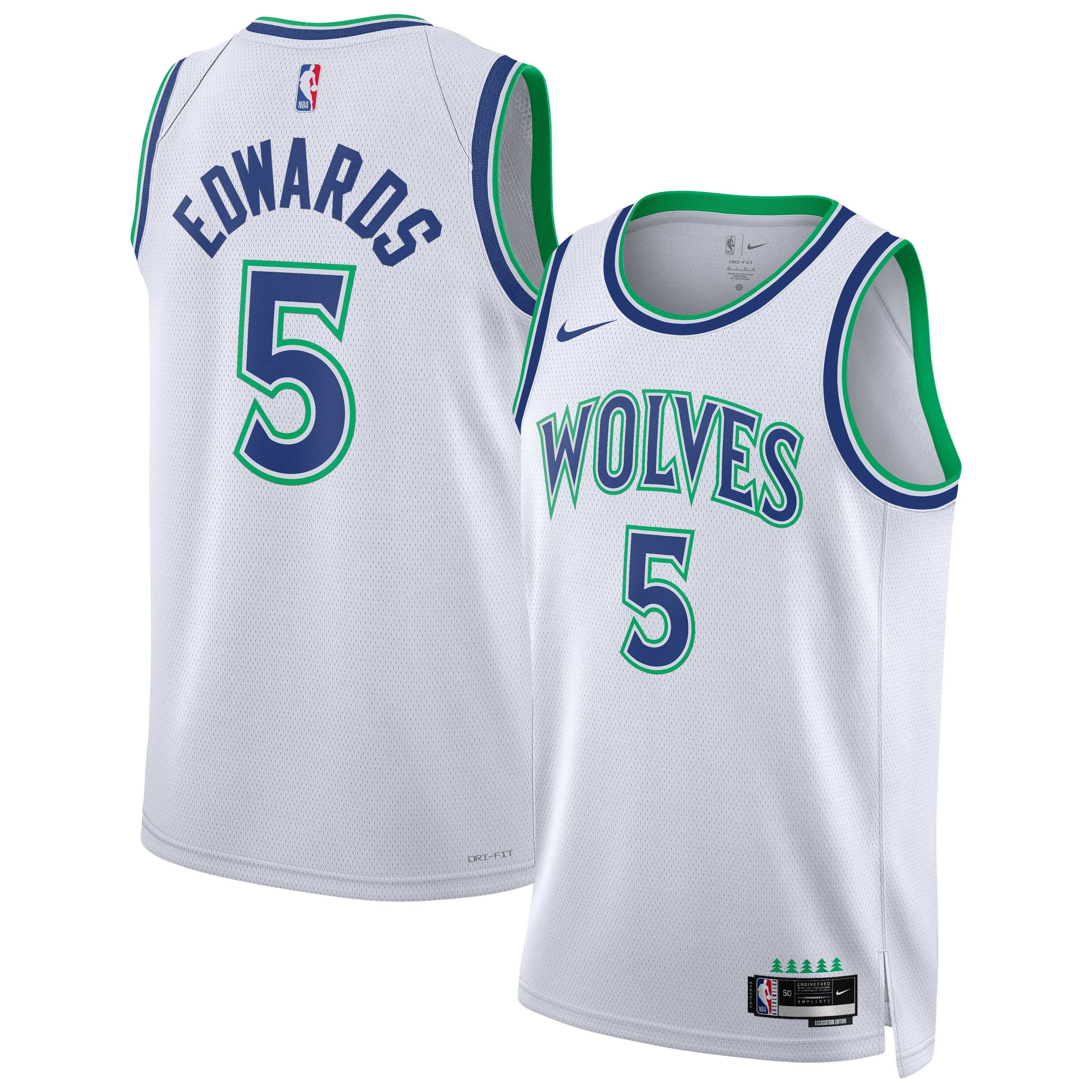 Unisex Nike Anthony Edwards White Minnesota Timberwolves Swingman Jersey - Association Edition