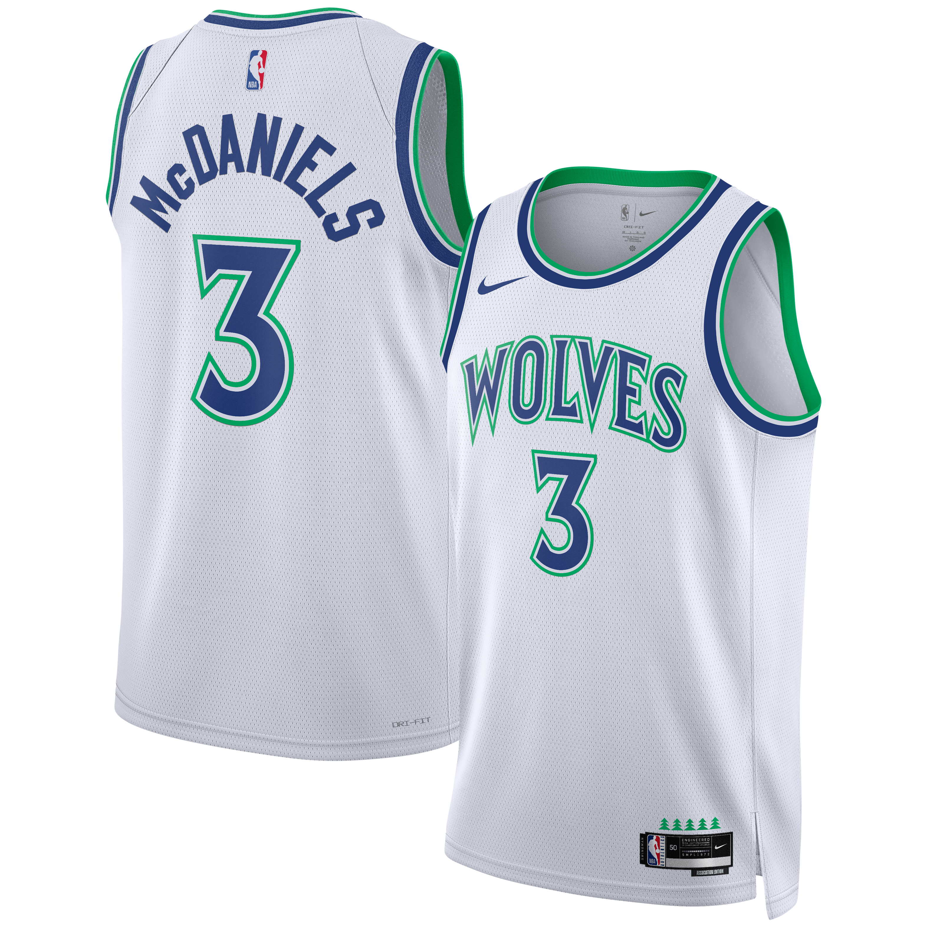 Maillot Swingman unisexe Nike Jaden McDaniels blanc Minnesota Timberwolves - Édition Association