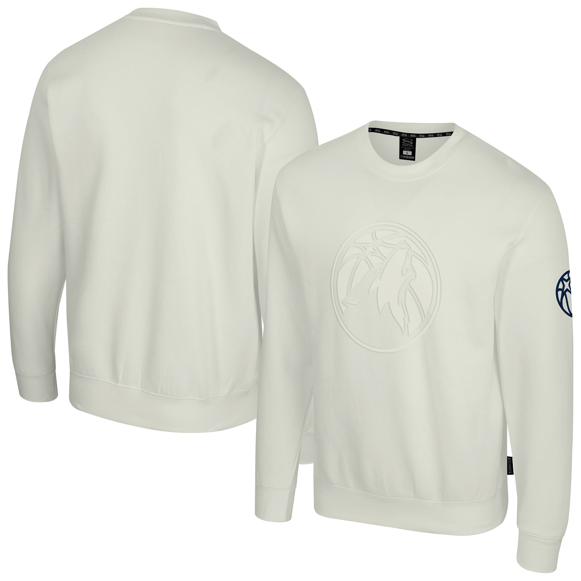 Unisex Stadium Essentials Cream Minnesota Timberwolves Debossed Monochrome Logo Sweatshirt
